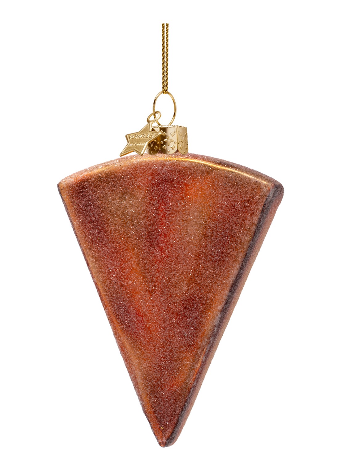 Vondels Pizza Punt kersthanger 10 cm - achterkant 3 beige