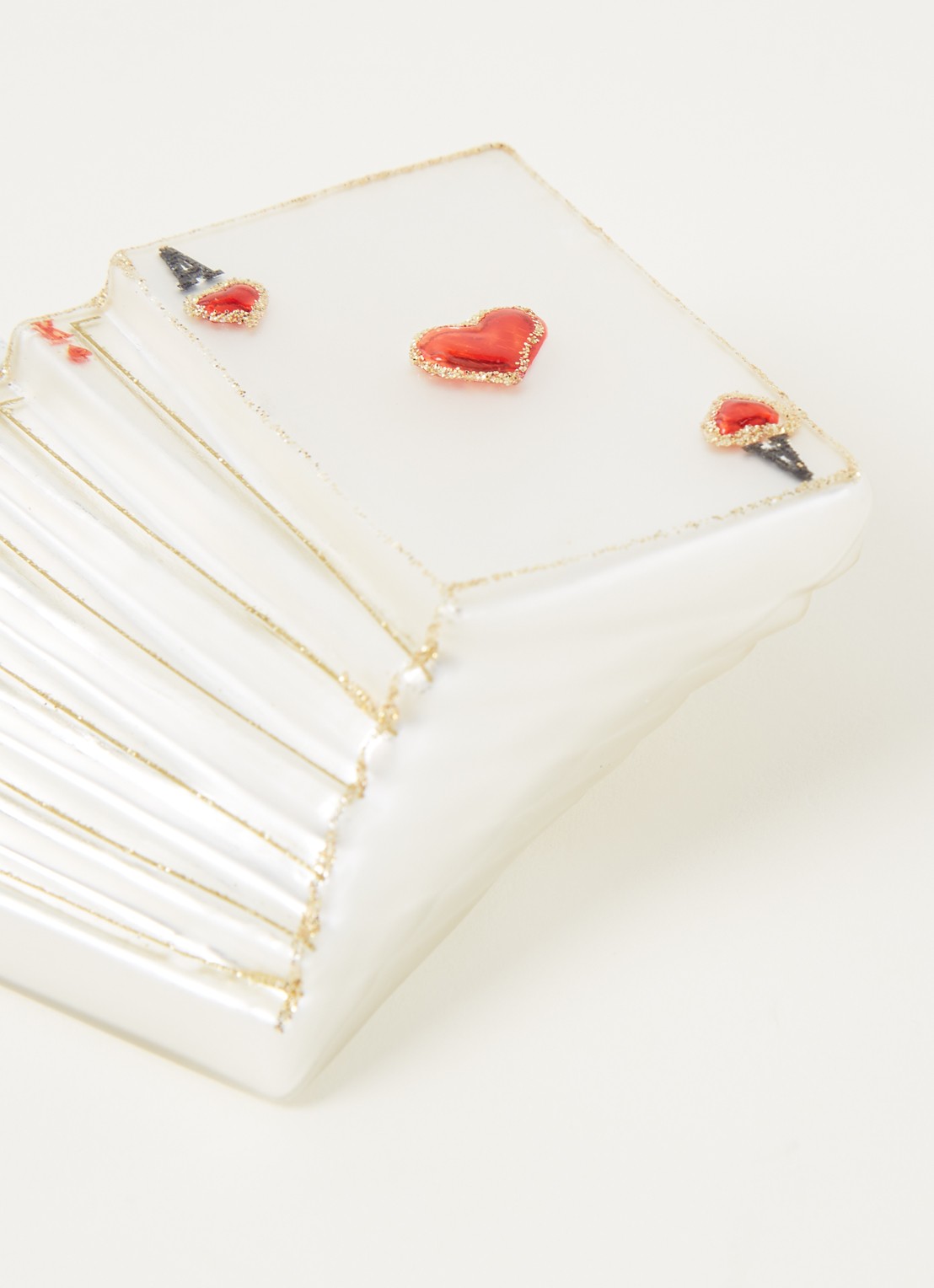 Vondels Playingcard kersthanger 7 cm - detail 3 parelmoer