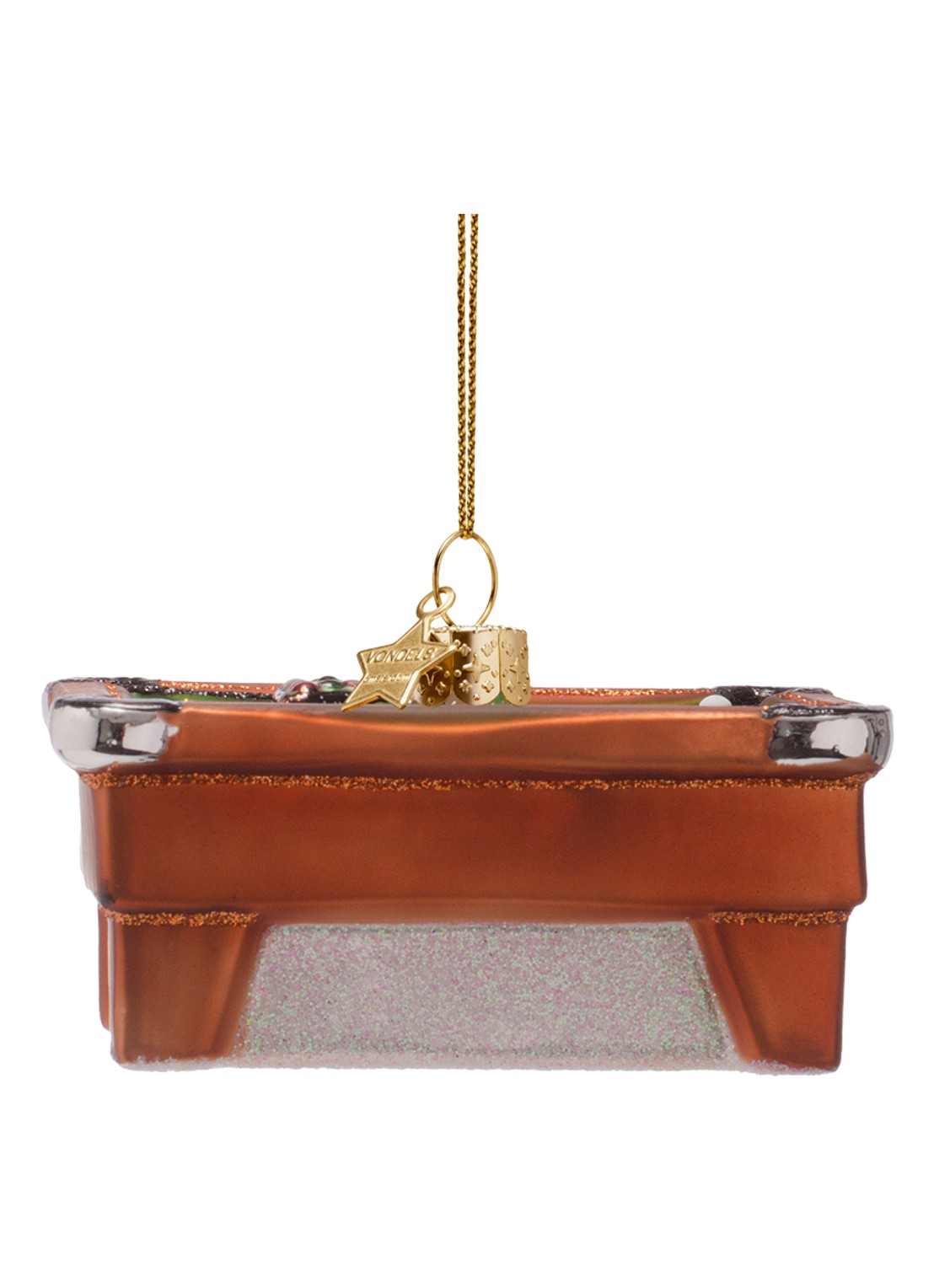 Vondels Pooltafel kersthanger 4,5 cm - achterkant 6 bruin