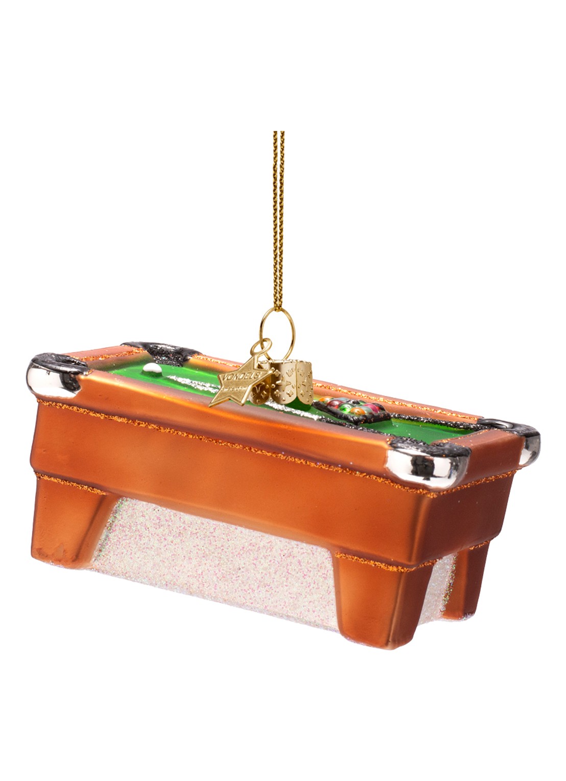 Vondels Pooltafel kersthanger 4,5 cm - detail bruin