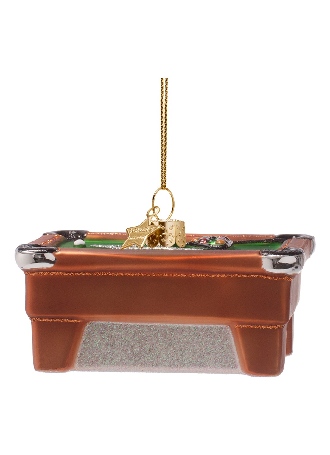 Vondels Pooltafel kersthanger 4,5 cm - detail 4 bruin