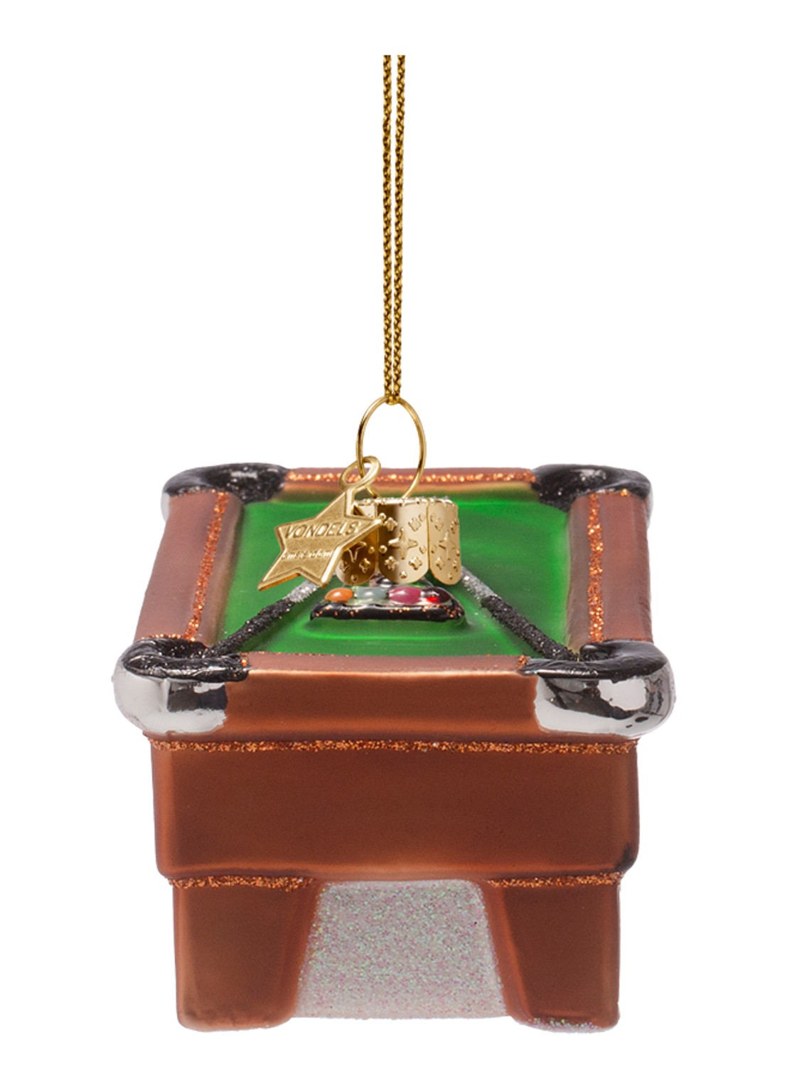 Vondels Pooltafel kersthanger 4,5 cm - detail 5 bruin