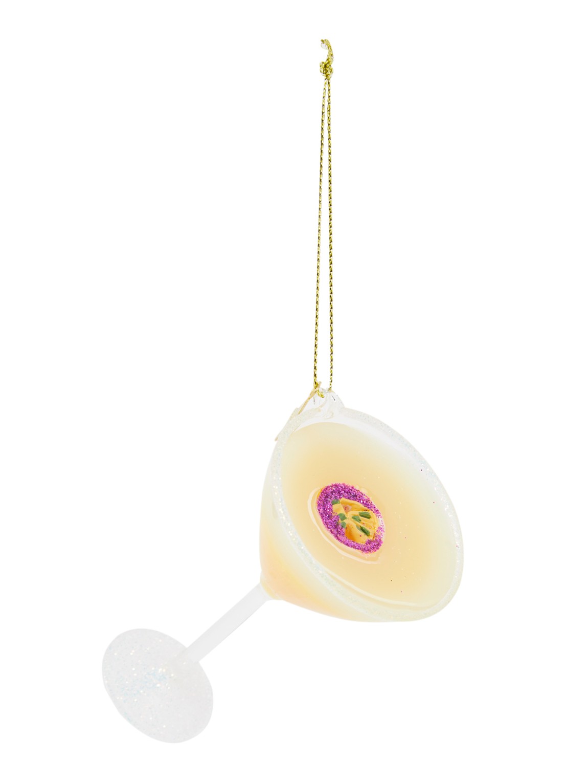 Vondels Pornstar Martini kersthanger 6 cm - voorkant 2 geel