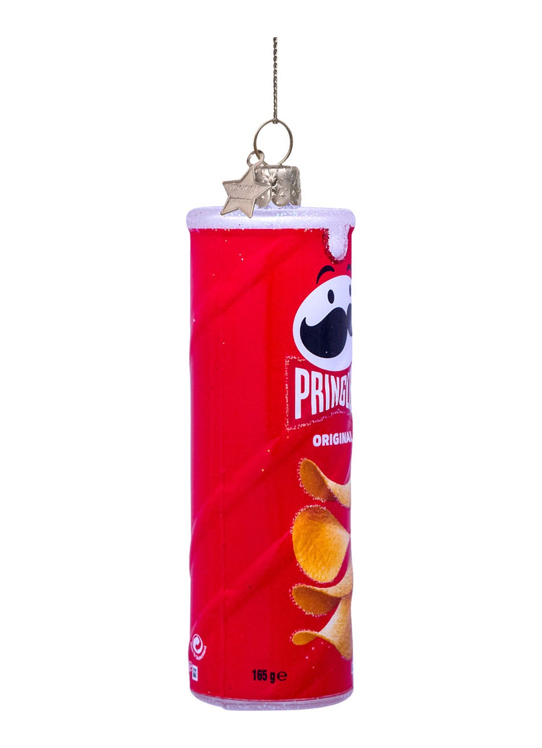 Vondels Pringles Chips kersthanger 12 cm - detail rood