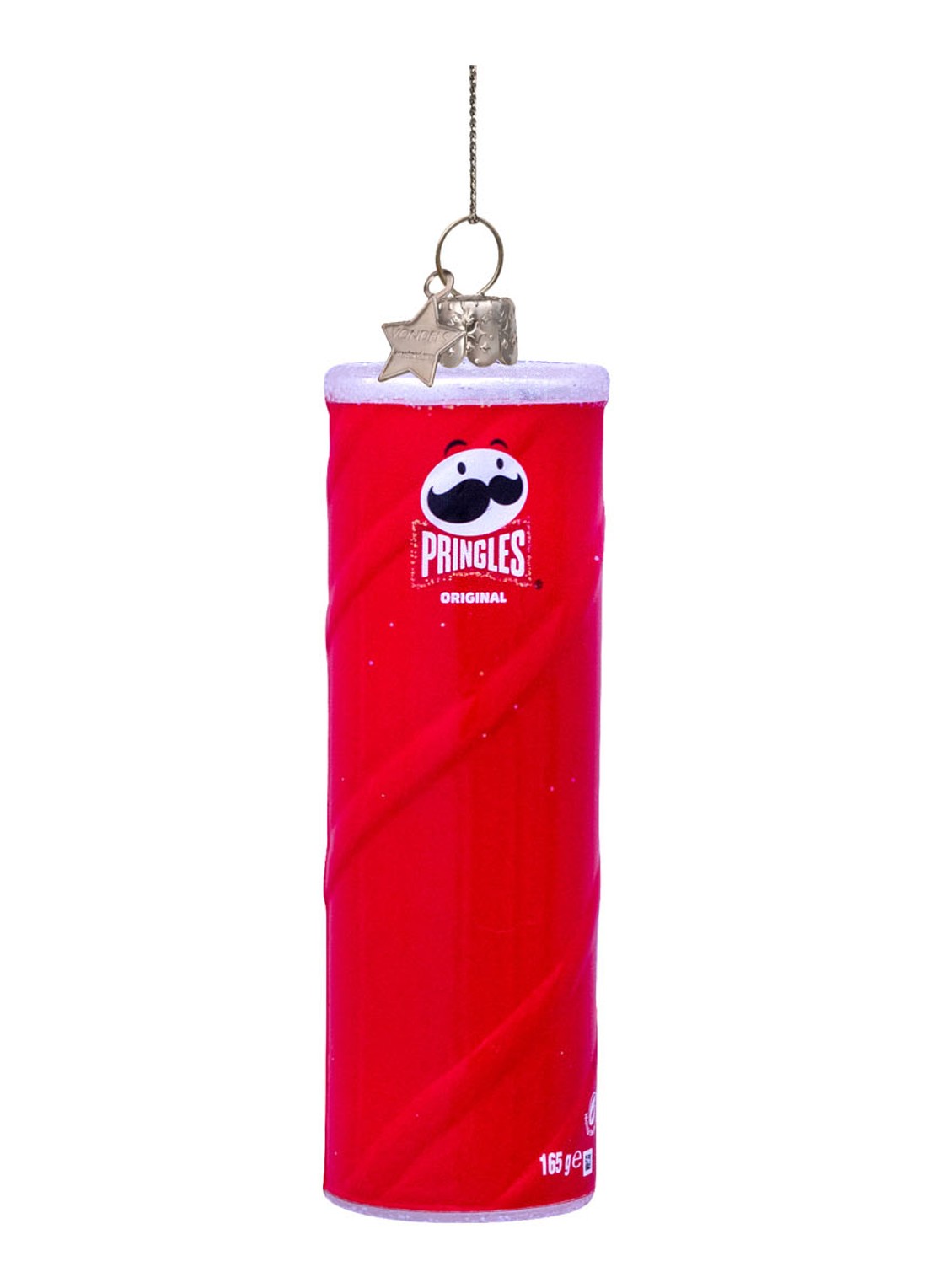Vondels Pringles Chips kersthanger 12 cm - detail 2 rood