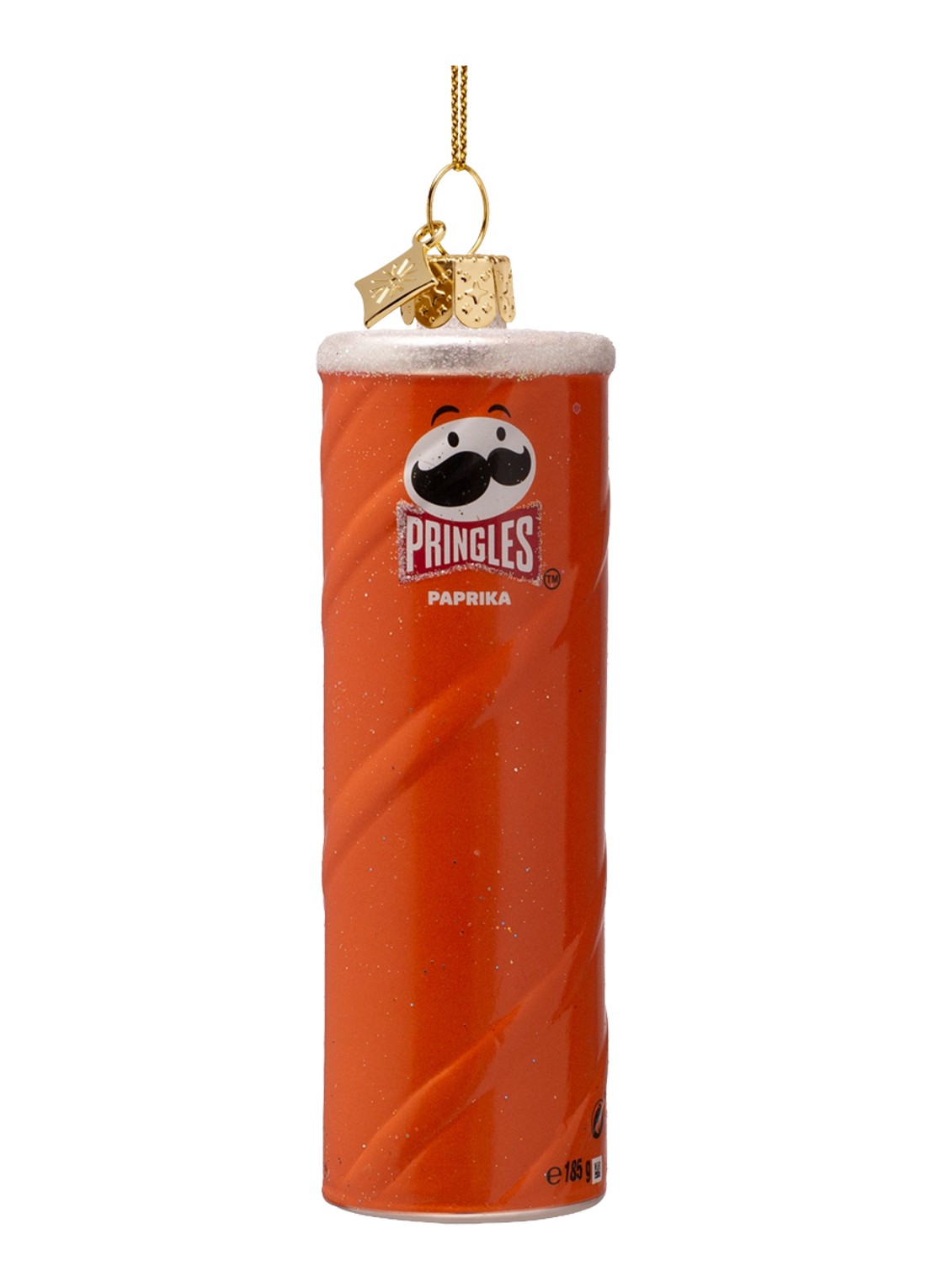 Vondels Pringles Paprika kersthanger 12 cm - achterkant 4 oranje