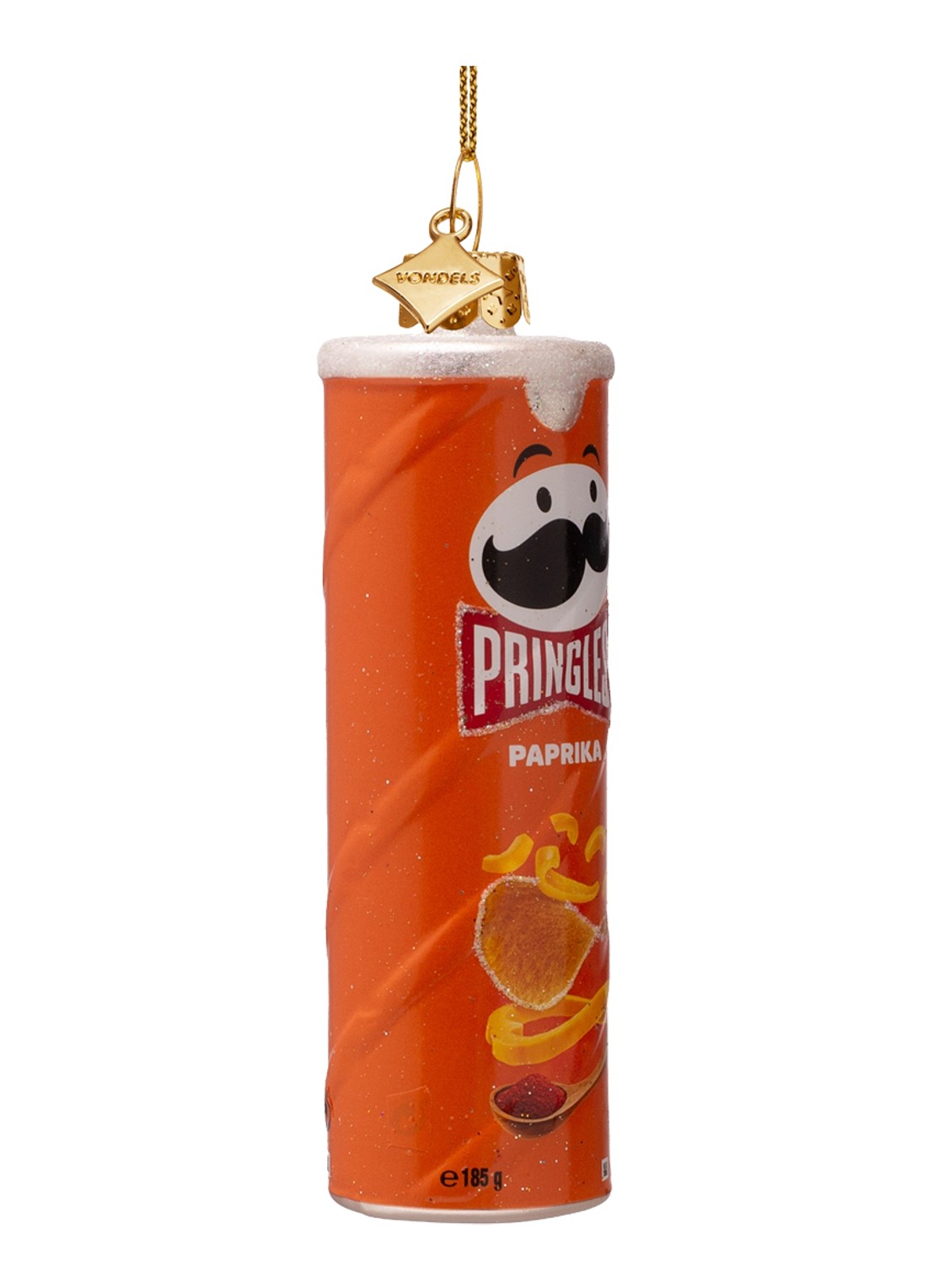 Vondels Pringles Paprika kersthanger 12 cm - voorkant 2 oranje