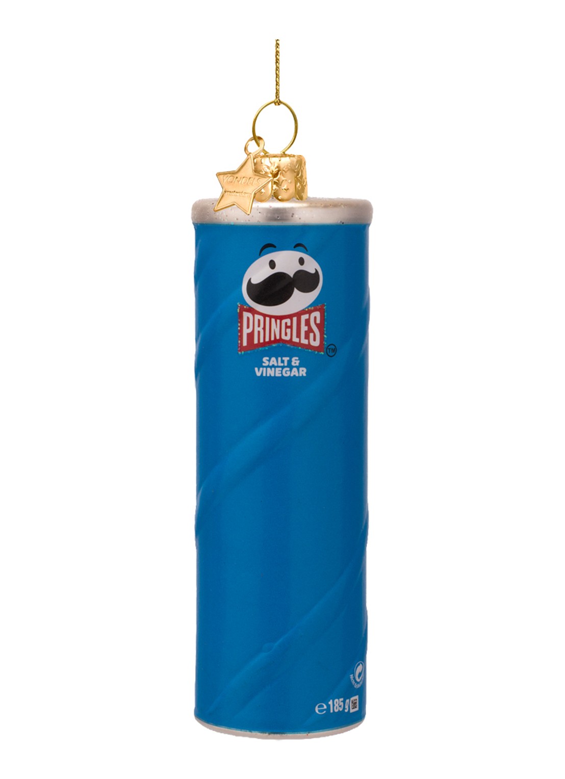 Vondels Pringles Salt & Vinegar kersthanger 11 cm - achterkant blauw
