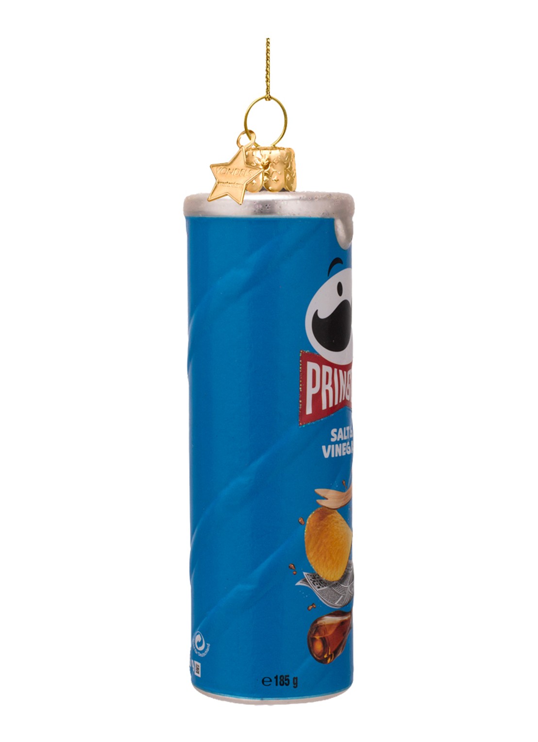 Vondels Pringles Salt & Vinegar kersthanger 11 cm - voorkant 3 blauw