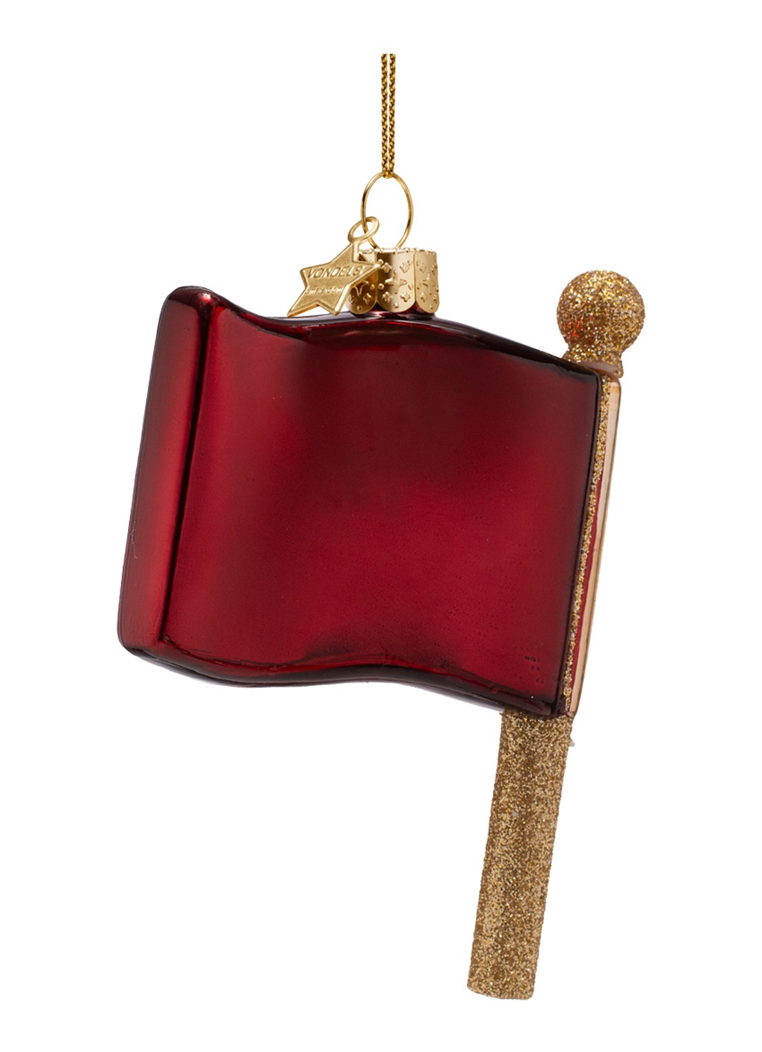 Vondels Red Flag kersthanger 10,5cm - achterkant 3 rood