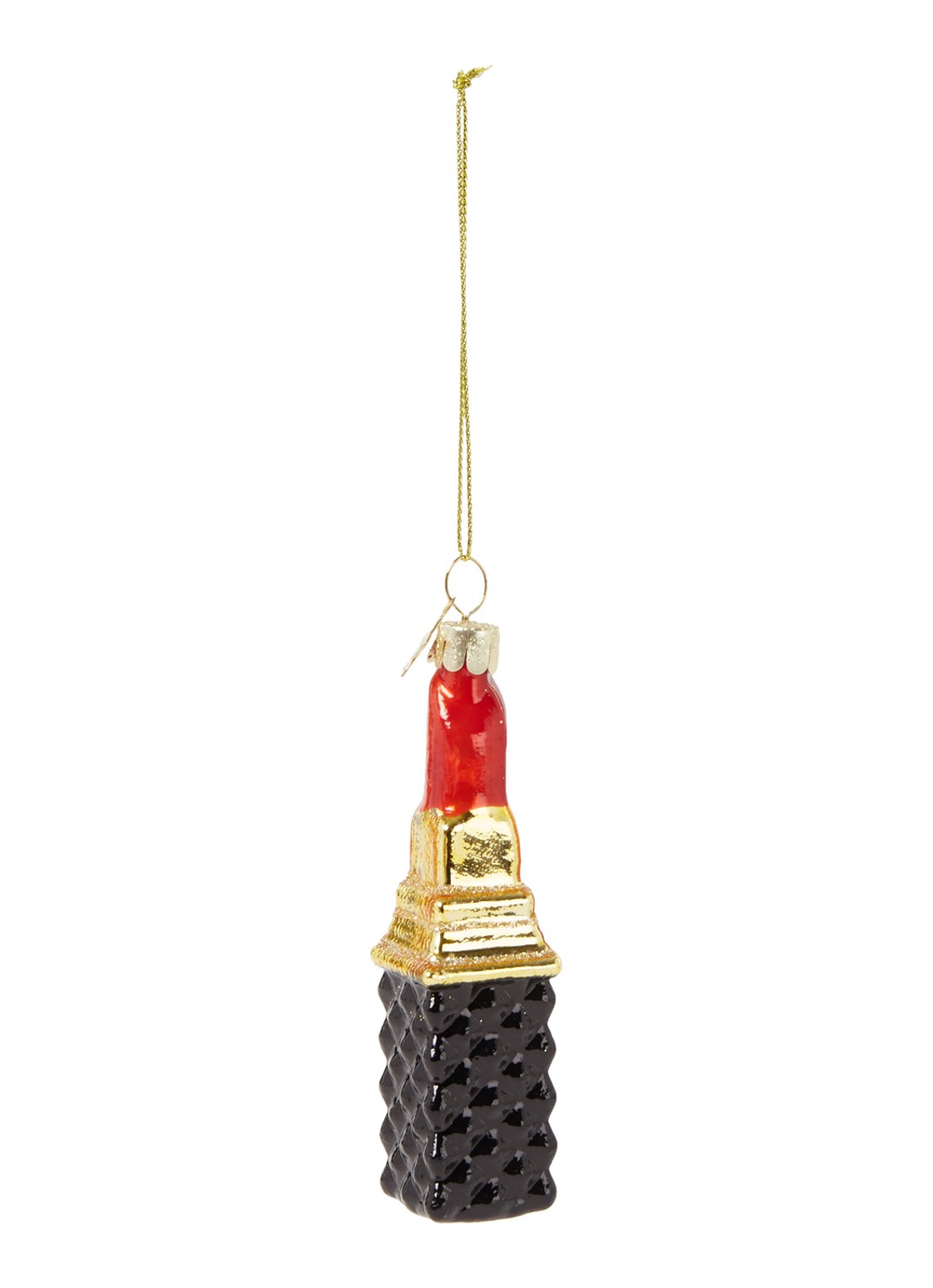Vondels Red Opal Lipstick kersthanger 11 cm - voorkant 2 goud