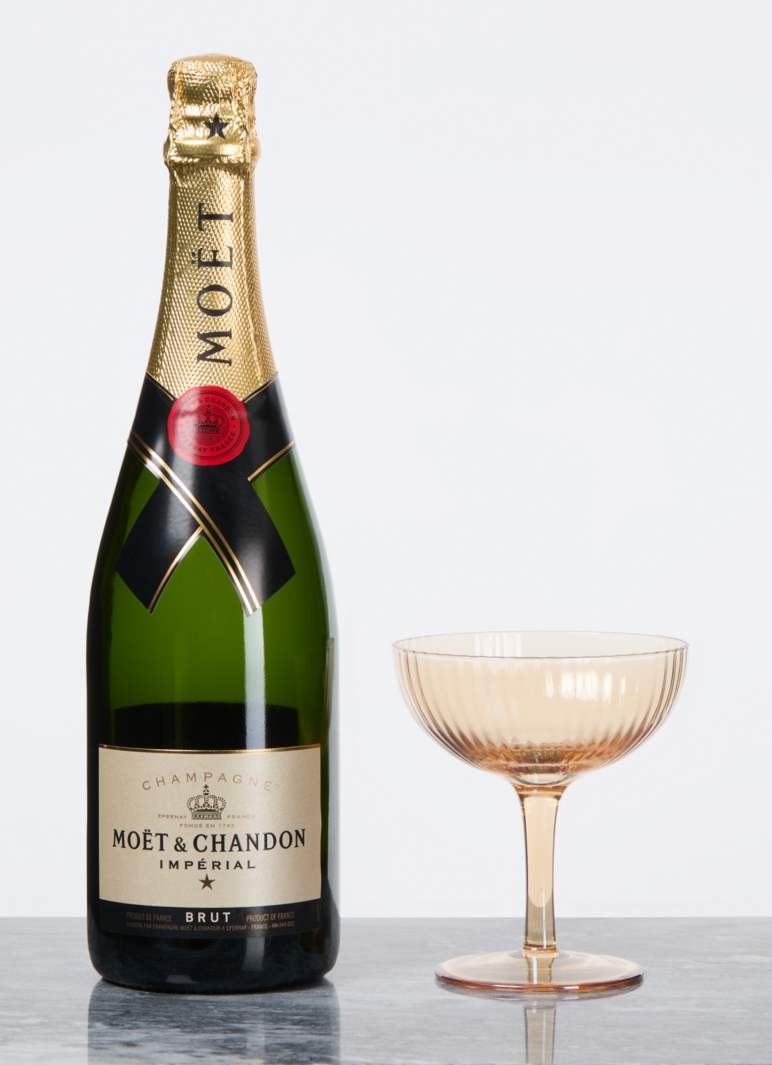 Vondels Ripple Luster champagne glas 15 cl set van 2 - voorkant 3 oranje