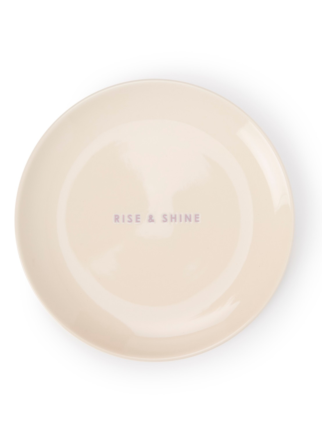 Vondels Rise & Shine ontbijtbord 22 cm - voorkant beige