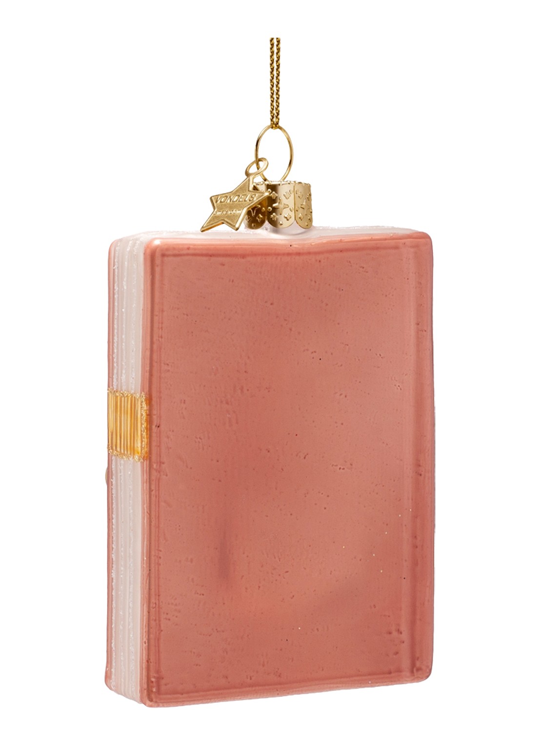 Vondels Roddel Dagboek kersthanger 8,5 cm - achterkant 2 oudroze