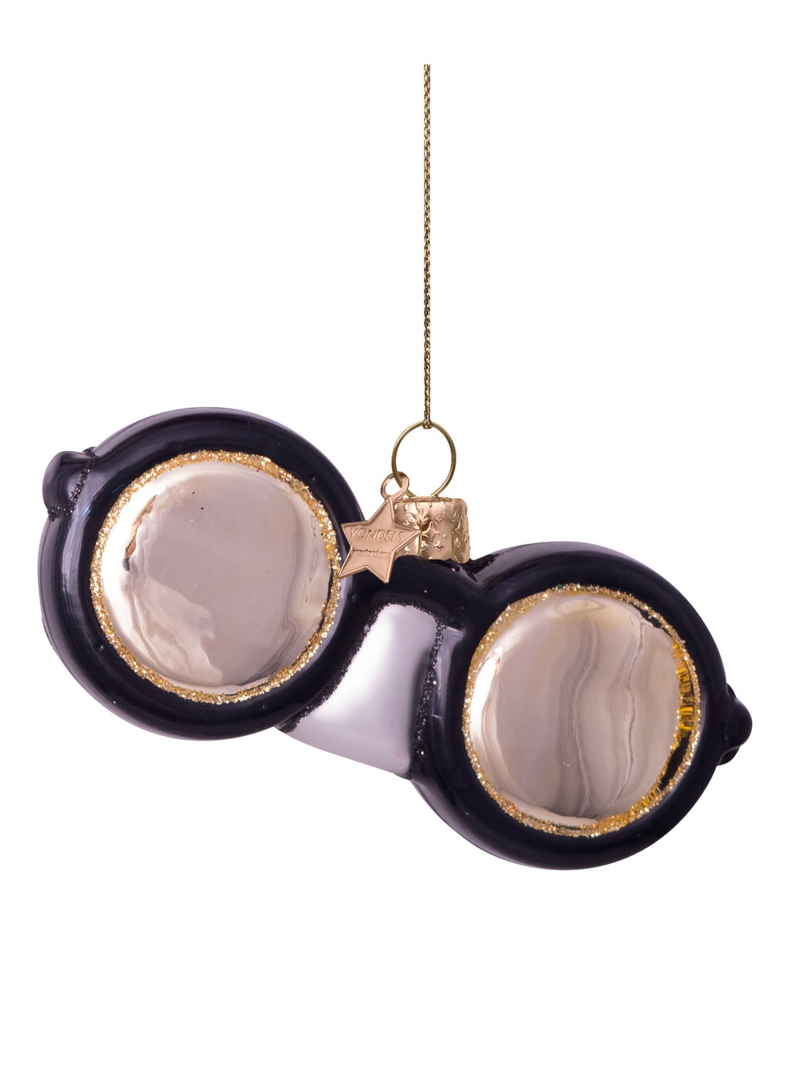 Vondels Ronde Glazen kersthanger 4,5 cm - detail 3 multicolor
