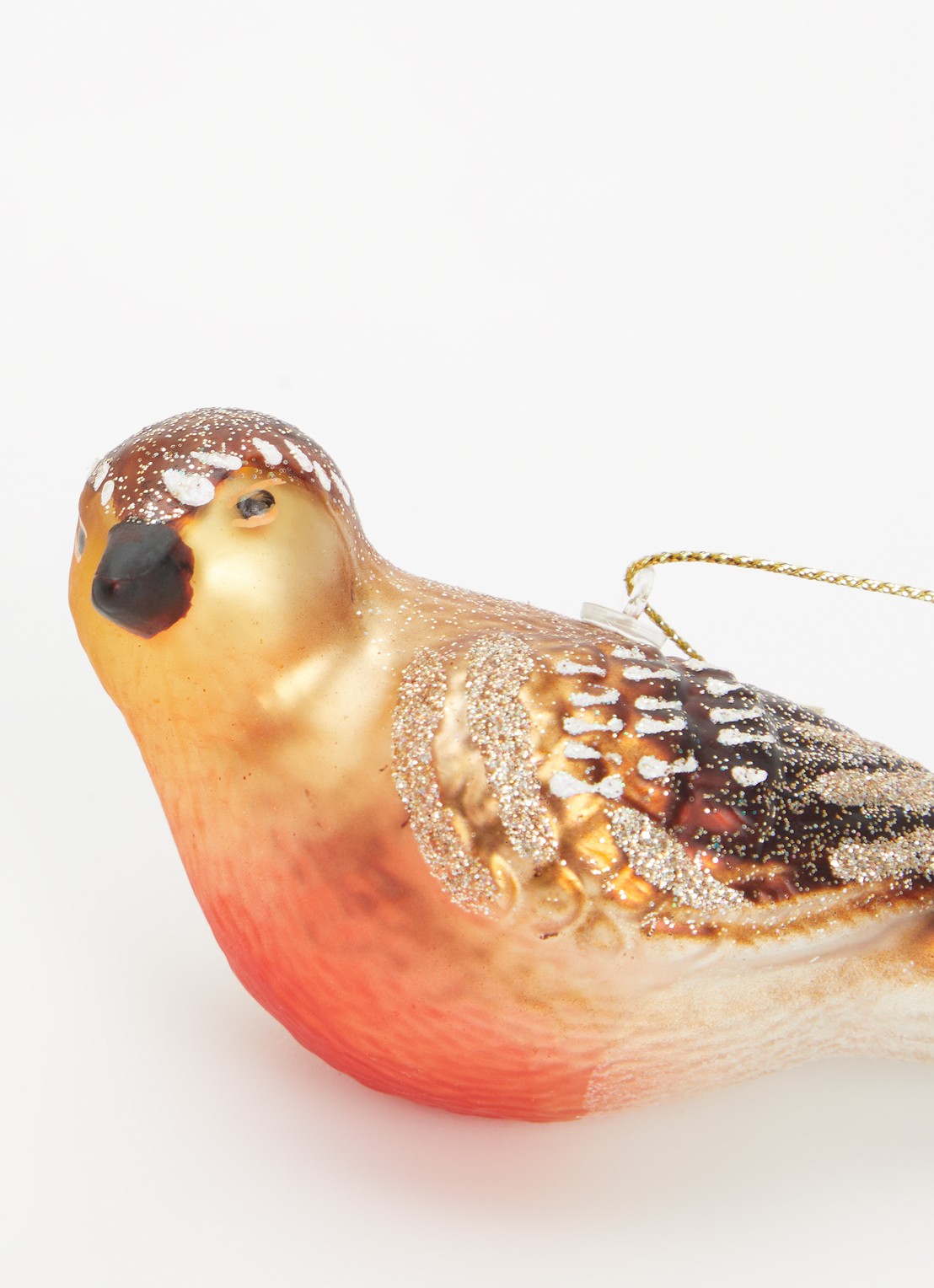 Vondels Roodborstje Vogel kersthanger 4,5 cm - detail 2 multicolor