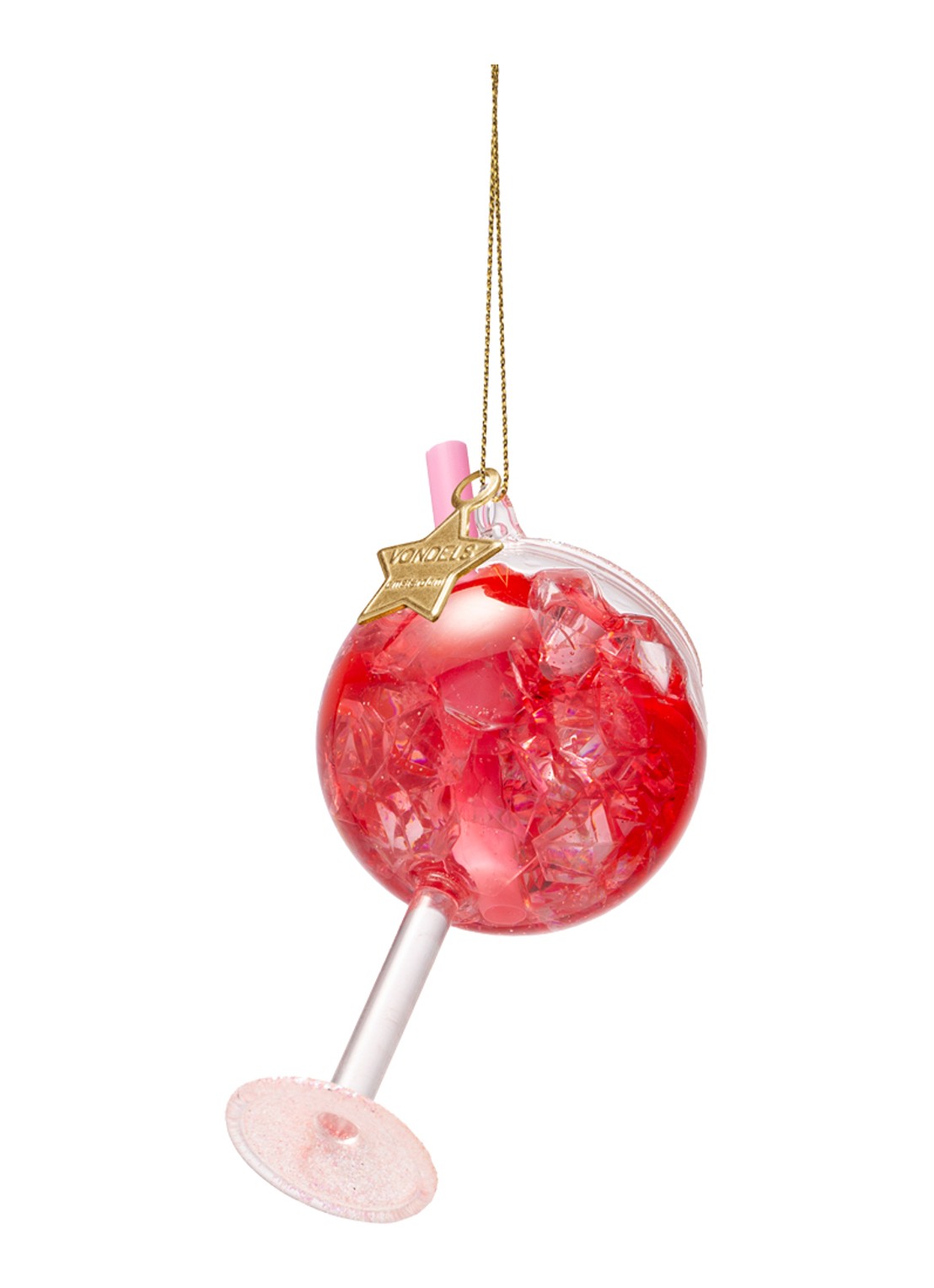 Vondels Roze Gin Tonic kersthanger 11,5 cm - achterkant 5 roze
