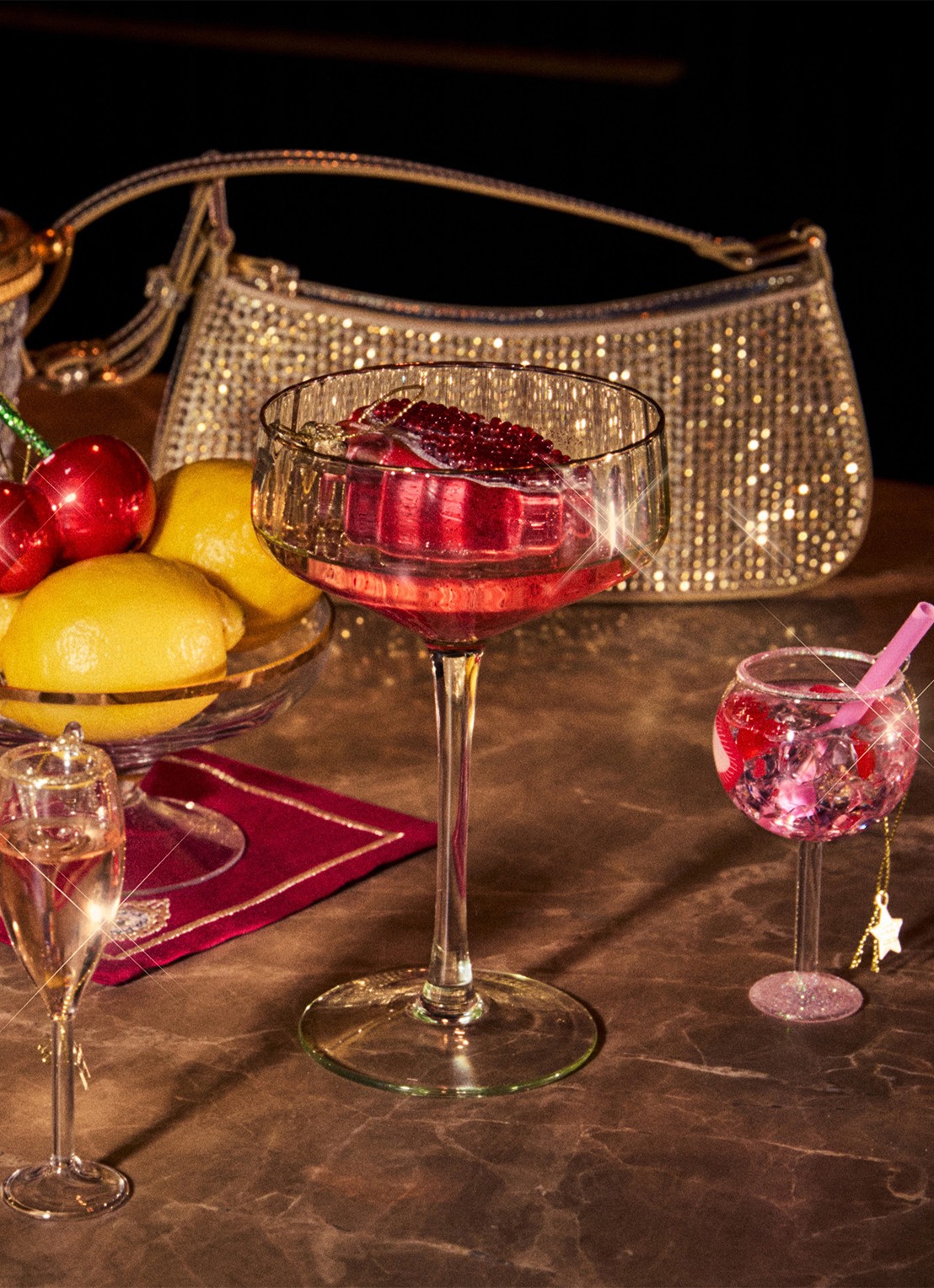 Vondels Roze Gin Tonic kersthanger 11,5 cm - voorkant 2 roze