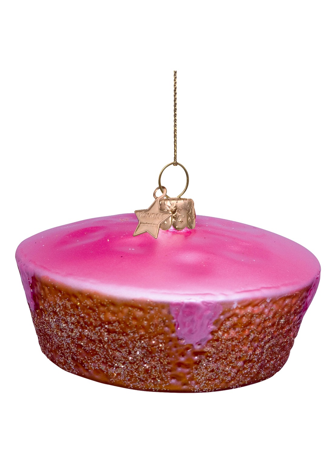 Vondels Roze Koek kersthanger 4,5 cm - detail 3 roze
