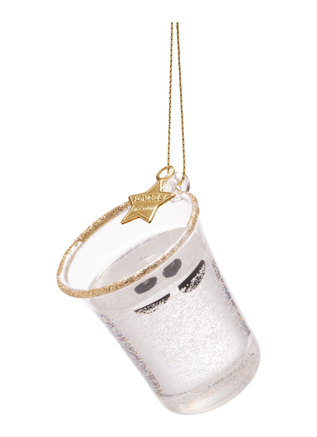 Vondels Sambuca Shot kersthanger 5,5 cm - achterkant transparant