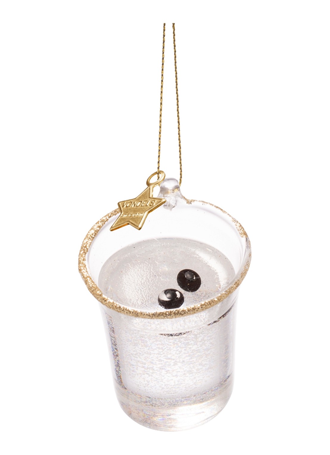 Vondels Sambuca Shot kersthanger 5,5 cm - voorkant 4 transparant