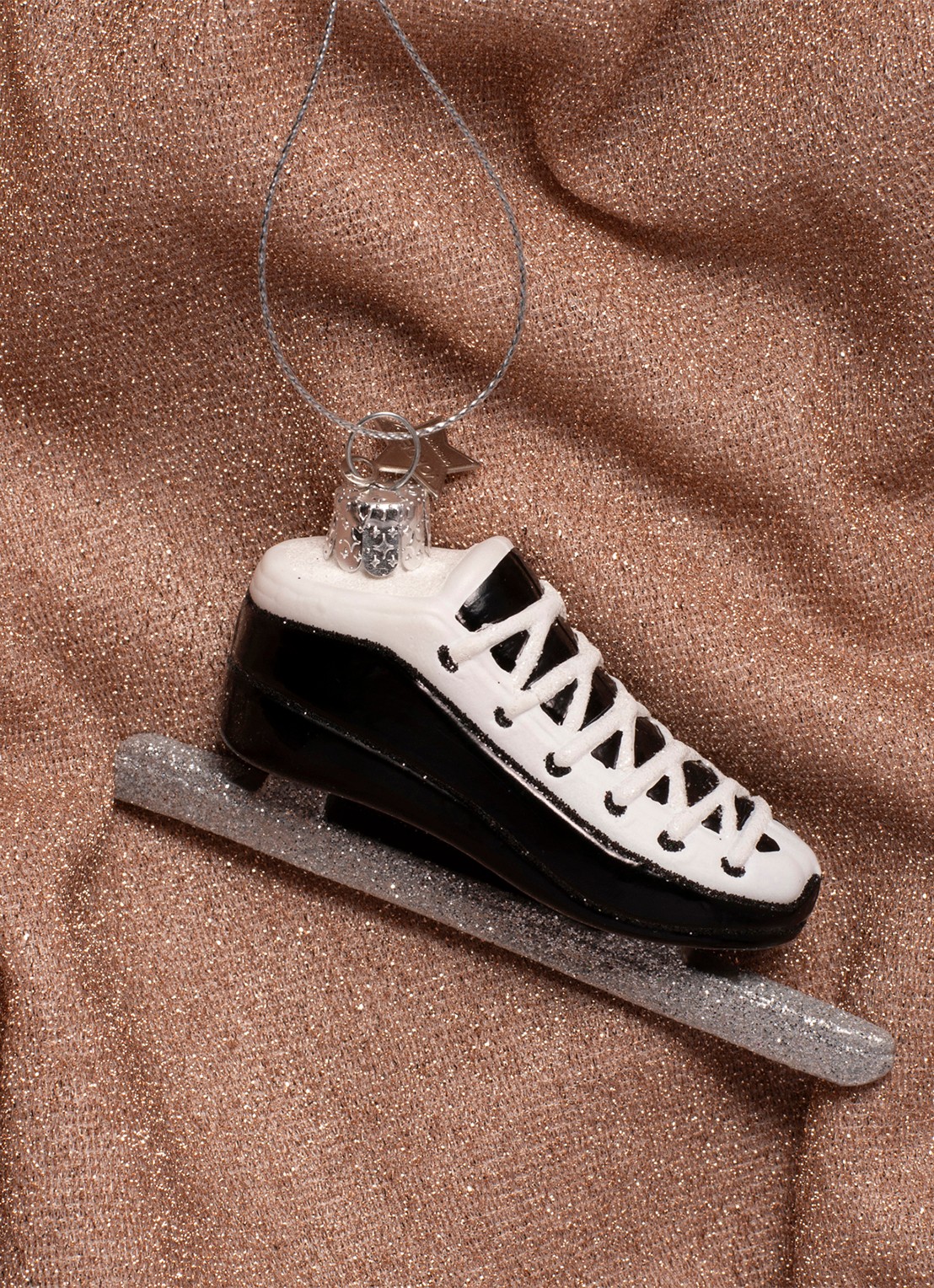 Vondels Schaats kersthanger 5 cm - detail 2 zwart
