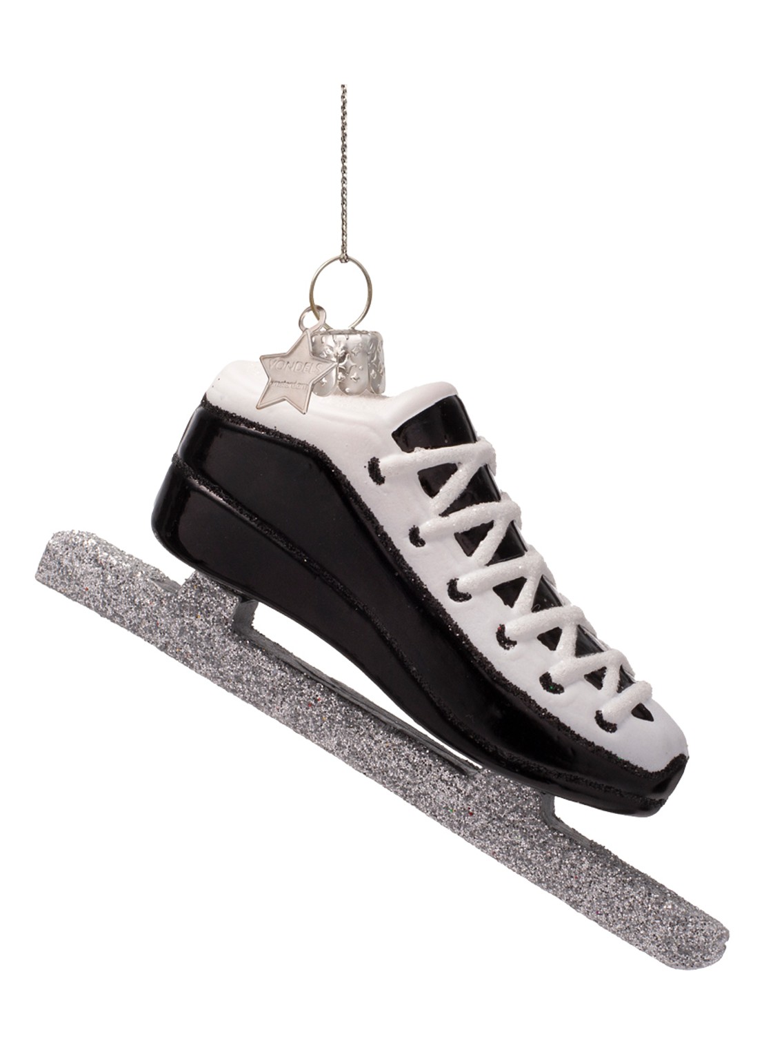 Vondels Schaats kersthanger 5 cm - voorkant 4 zwart
