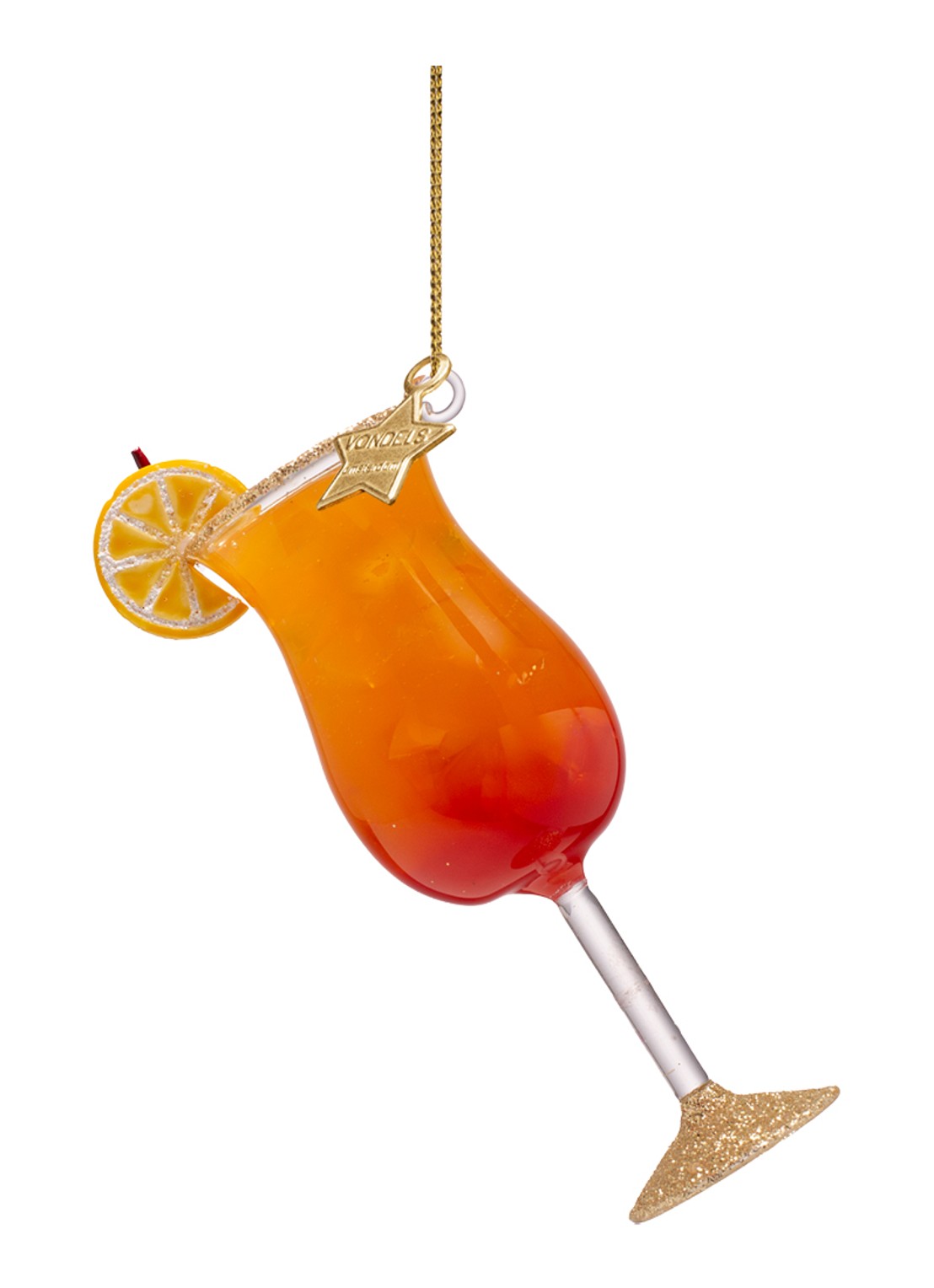 Vondels Sex on the Beach Cocktail kersthanger 10,5 cm - achterkant 3 oranje