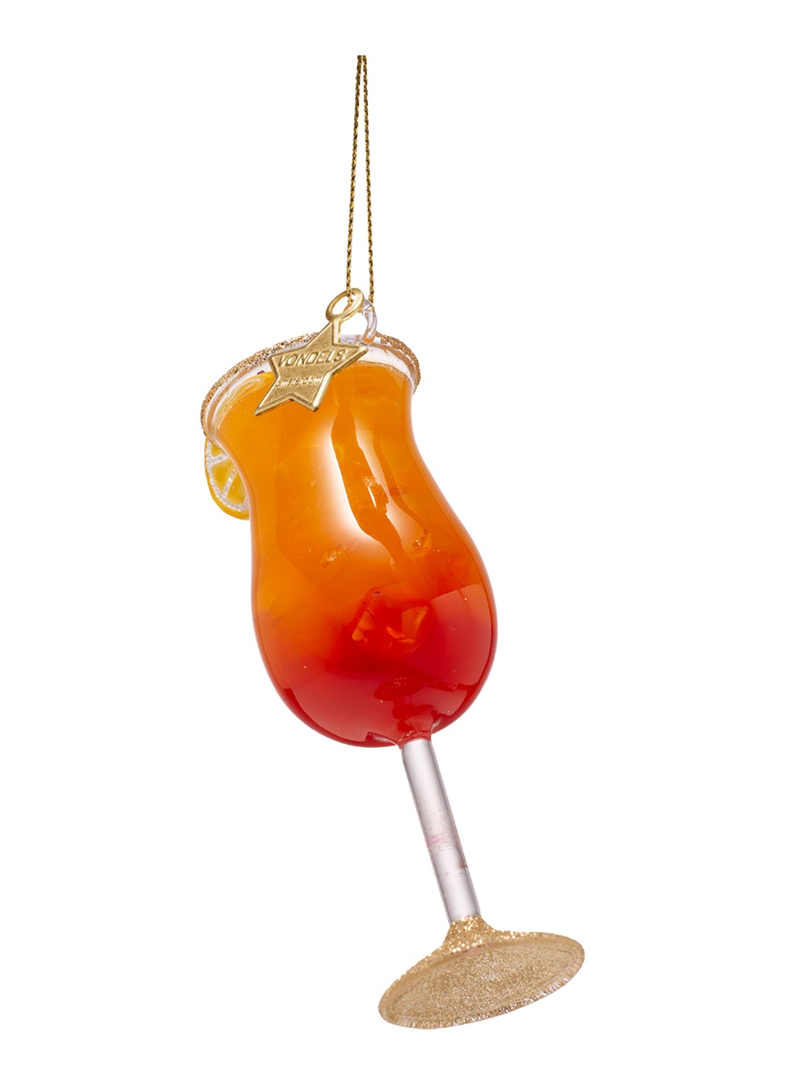 Vondels Sex on the Beach Cocktail kersthanger 10,5 cm - detail 2 oranje