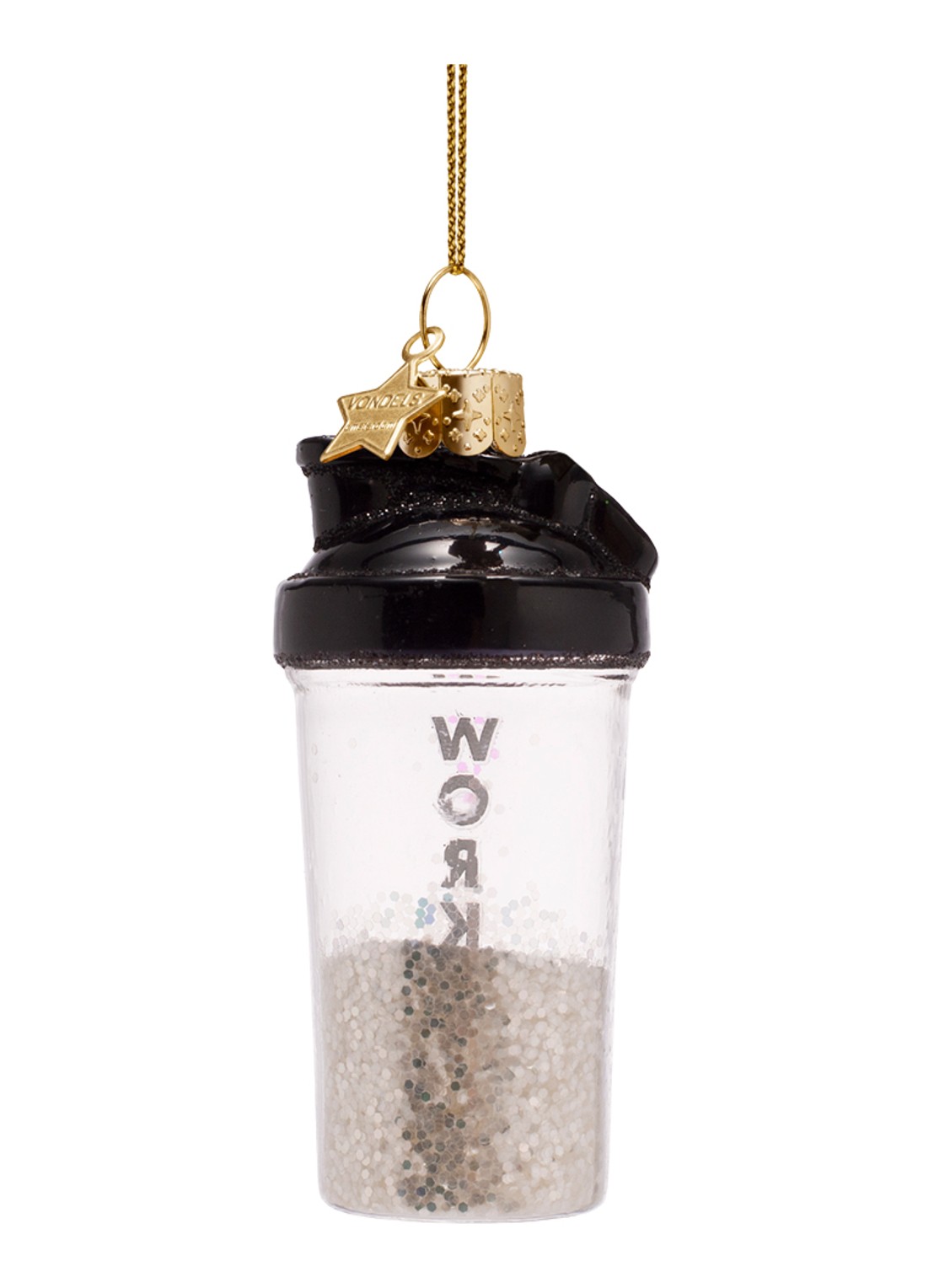 Vondels Shaker Sportfles kersthanger 9,5 cm - achterkant 4 creme