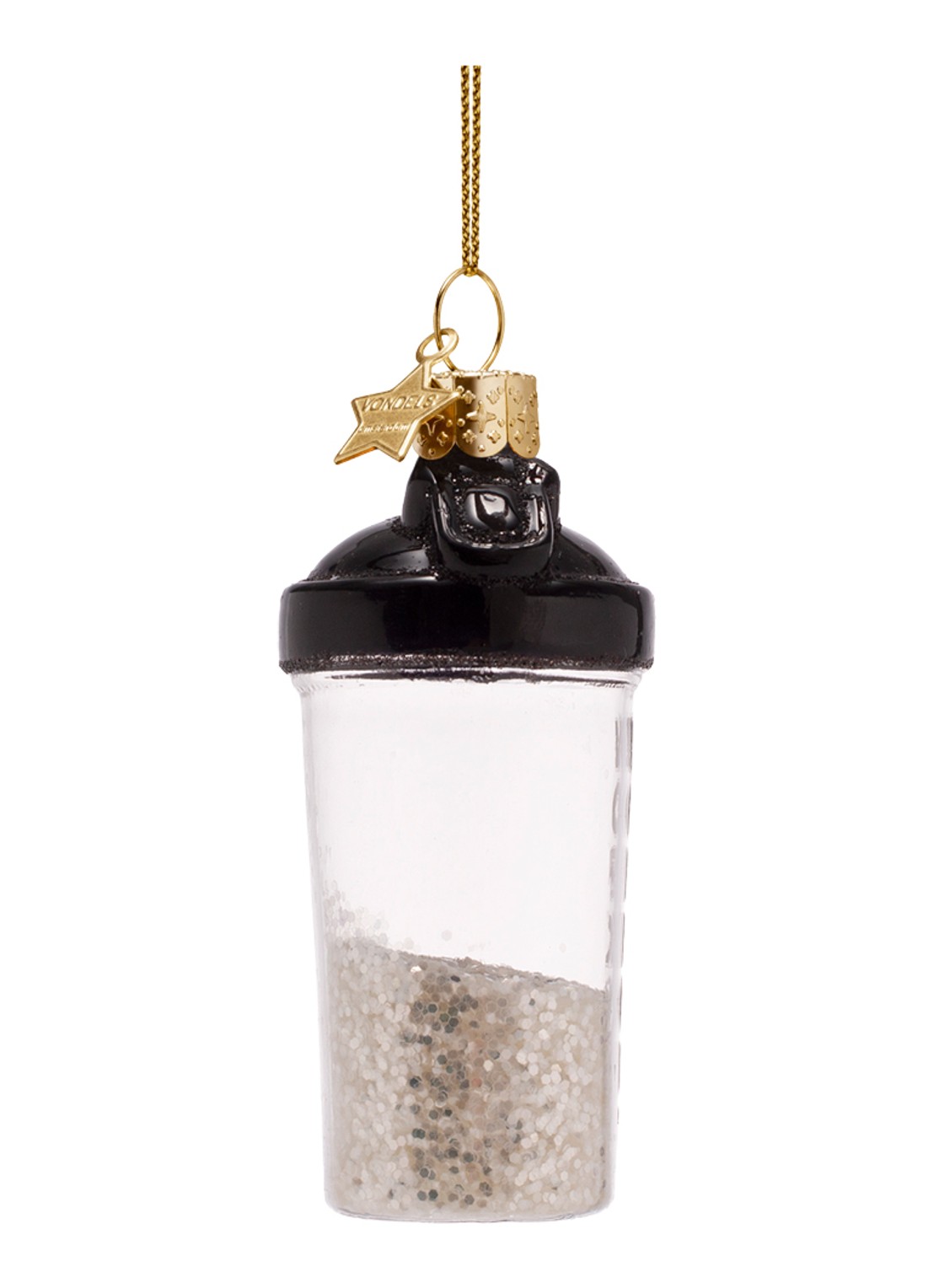 Vondels Shaker Sportfles kersthanger 9,5 cm - detail 3 creme