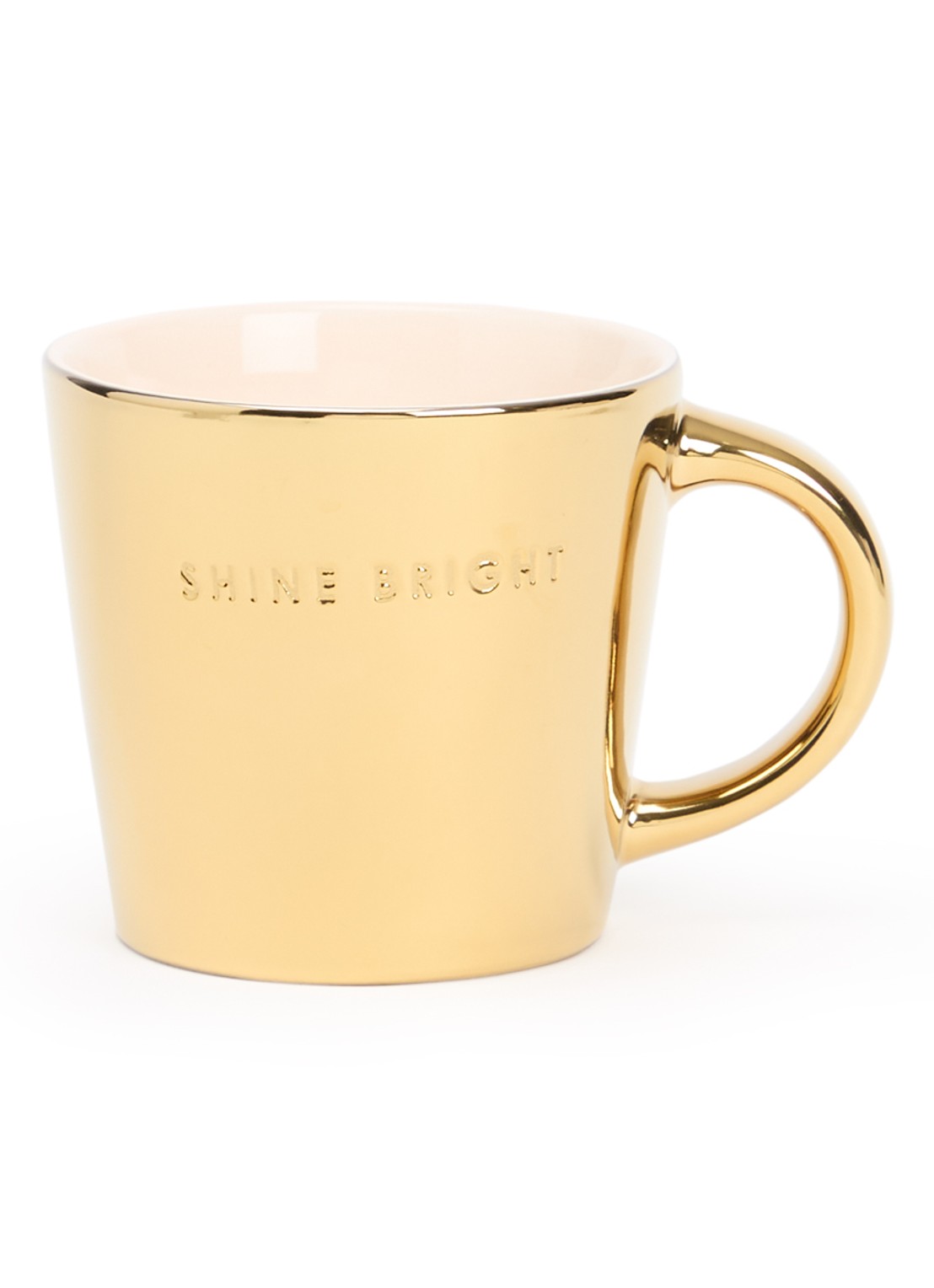 Vondels Shine Bright cappuccino kopje 25 cl - voorkant goud