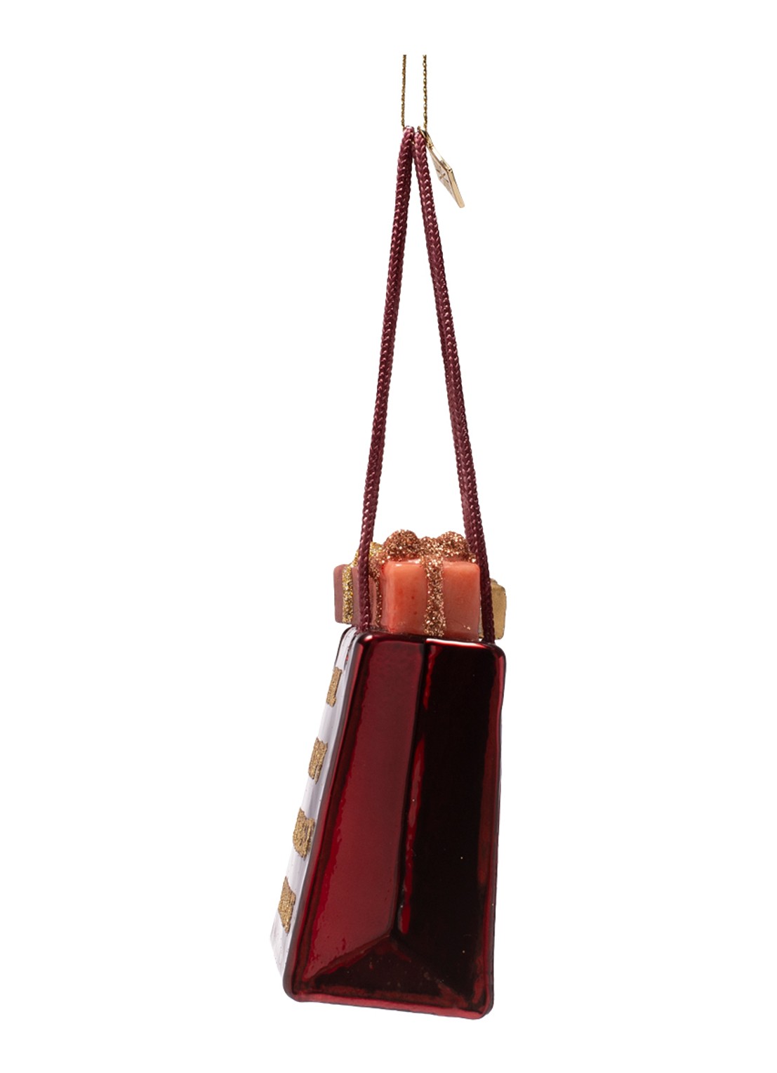 Vondels Shopper met Cadeautjes 8,5 cm - detail donkerrood