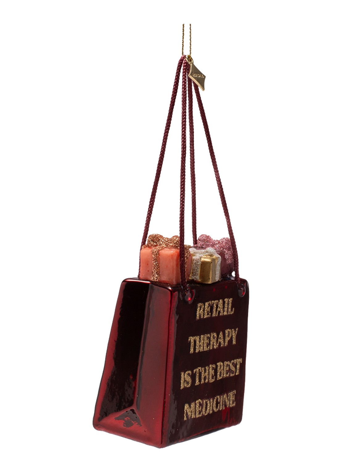 Vondels Shopper met Cadeautjes 8,5 cm - voorkant 4 donkerrood