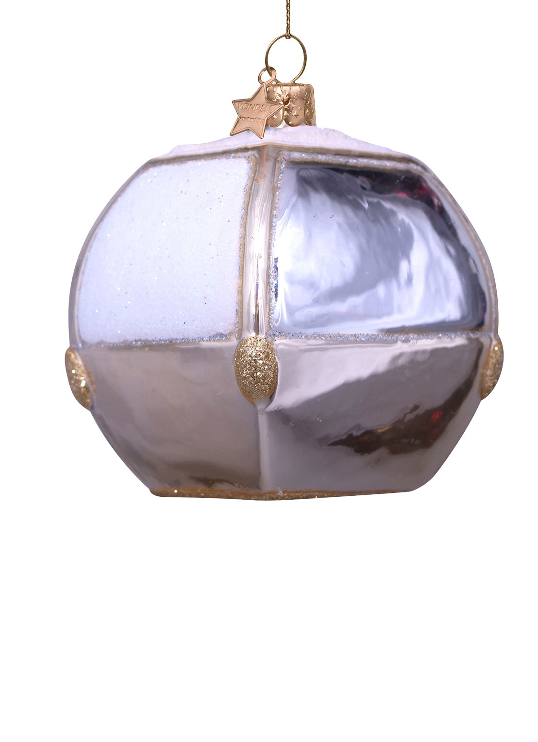Vondels Ski Gondel kersthanger 8 cm - achterkant 4 goud