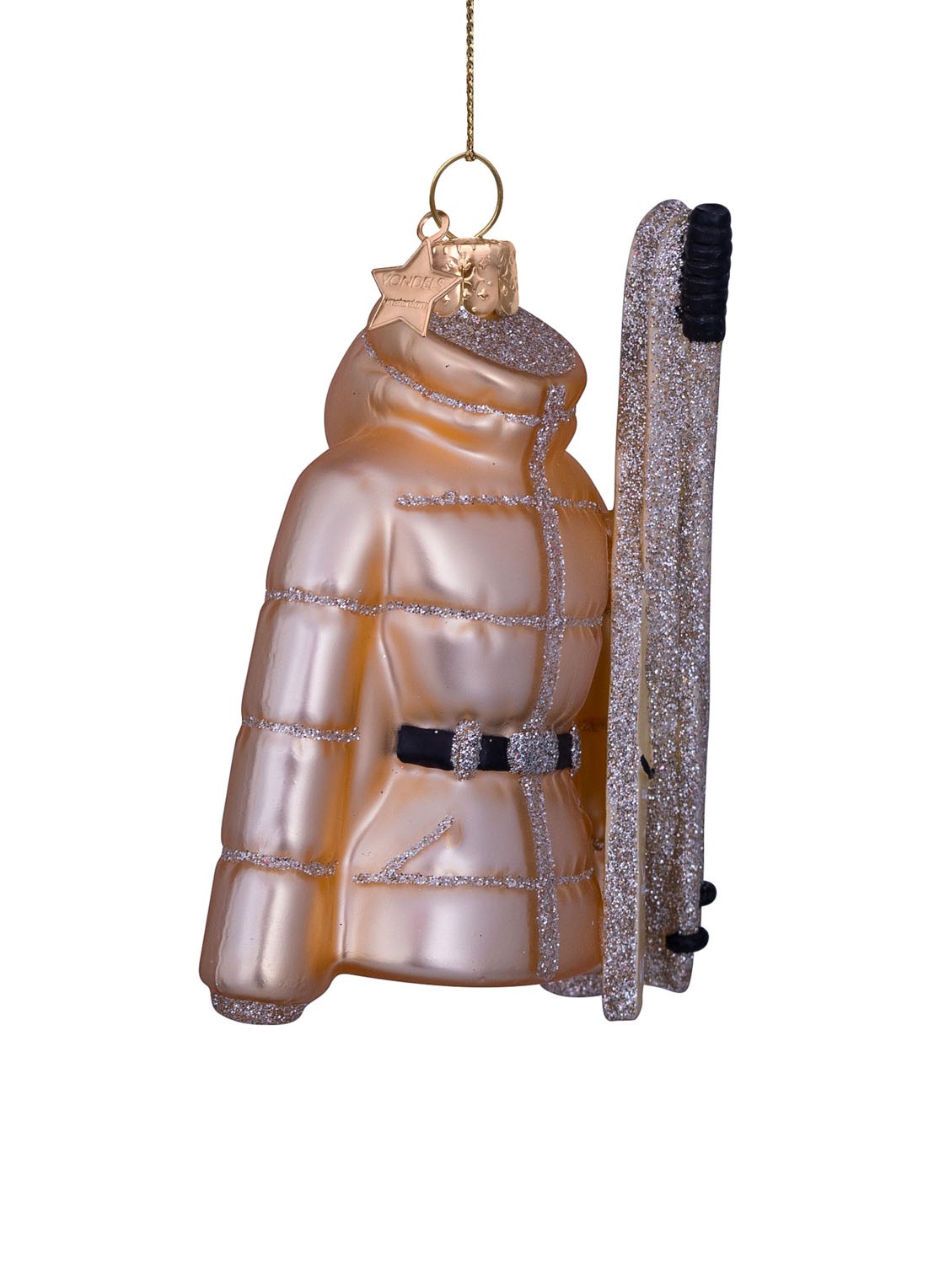 Vondels Ski-jas kersthanger 10,5 cm - detail 3 goud