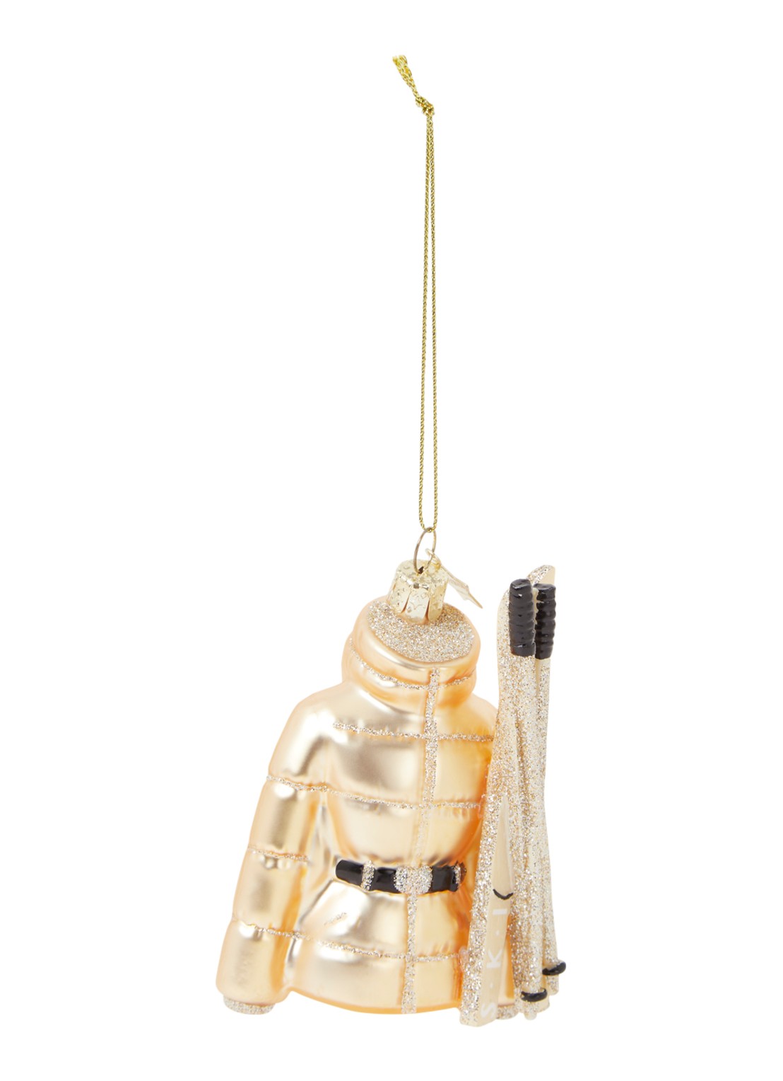 Vondels Ski jas kersthanger 11 cm - voorkant goud
