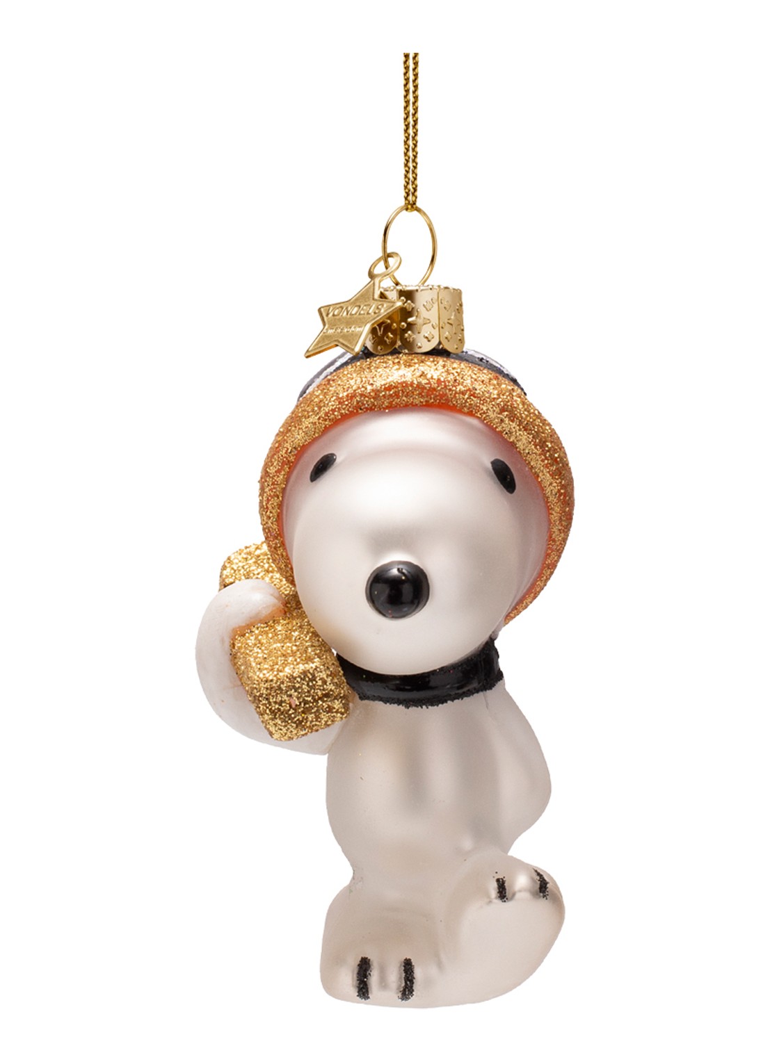 Vondels Skies Snoopy kersthanger 9,5 cm - voorkant 2 wit