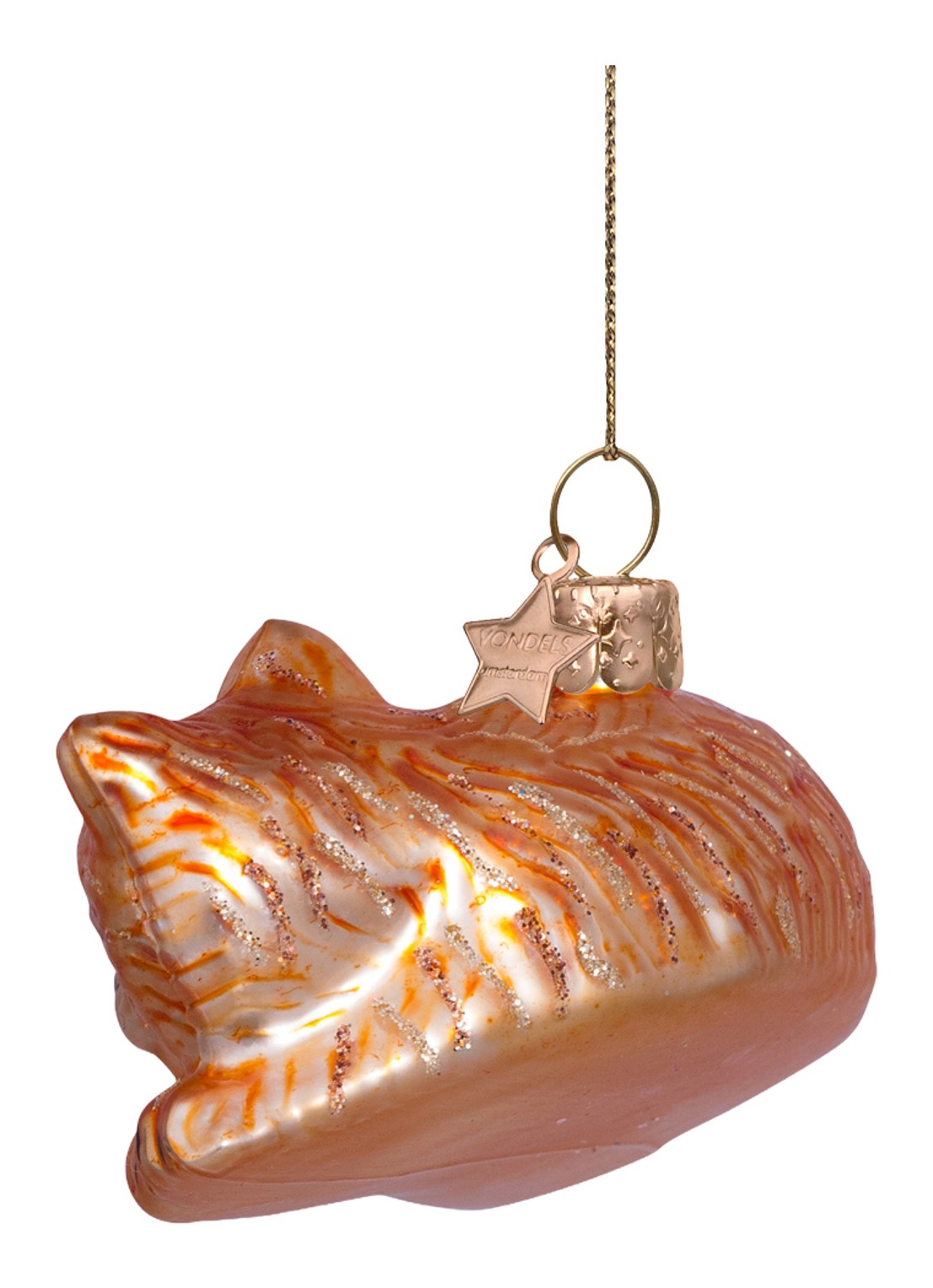 Vondels sleeping cat H3.5cm - achterkant 2 oranje