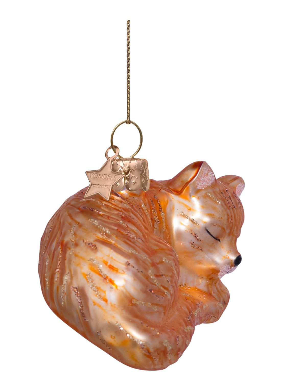 Vondels sleeping cat H3.5cm - detail oranje