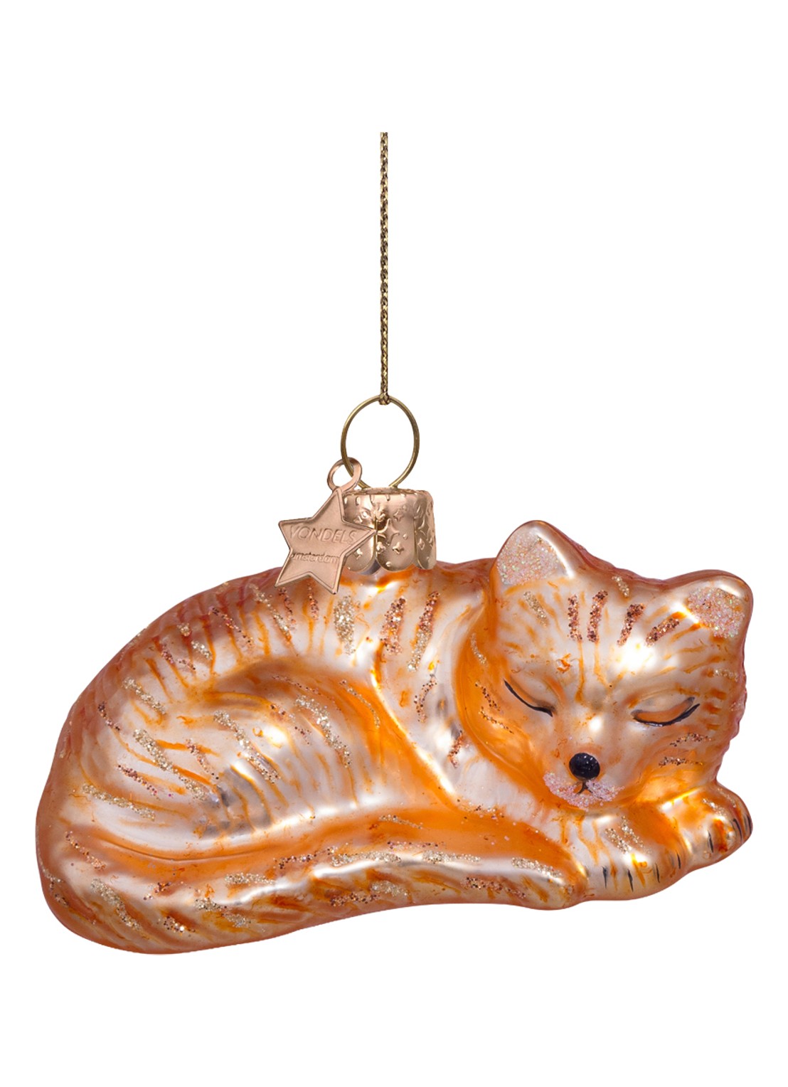 Vondels sleeping cat H3.5cm - voorkant 3 oranje