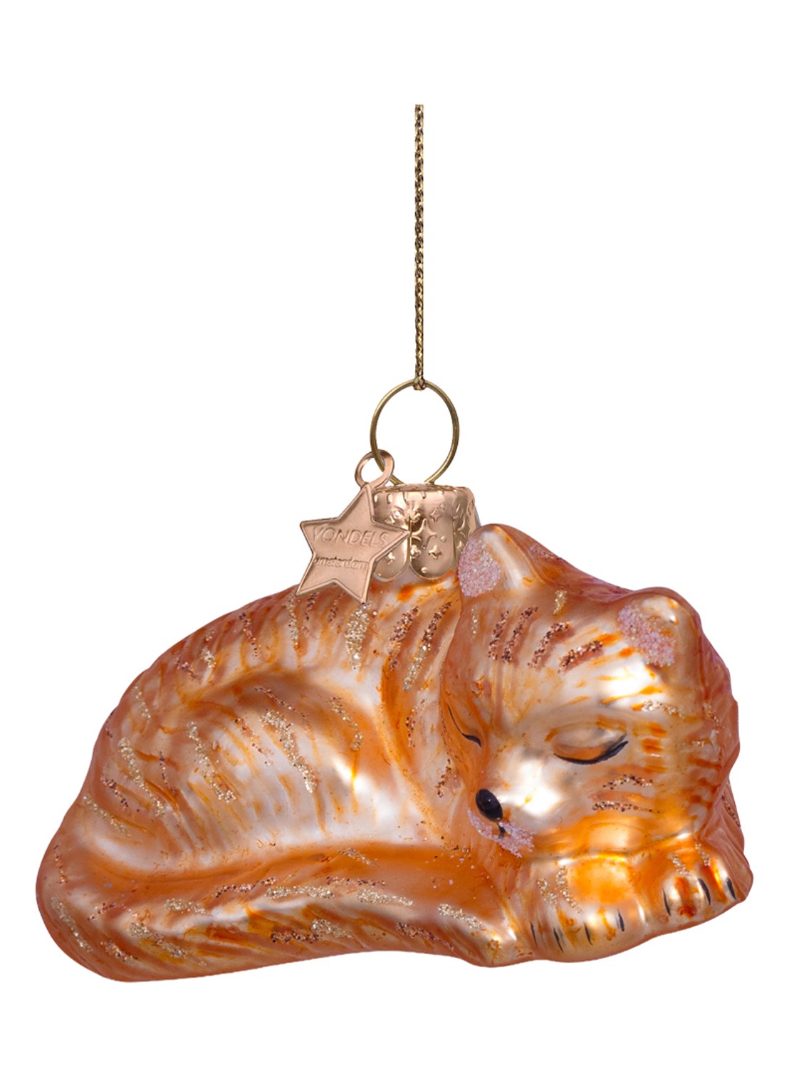 Vondels sleeping cat H3.5cm - voorkant 4 oranje