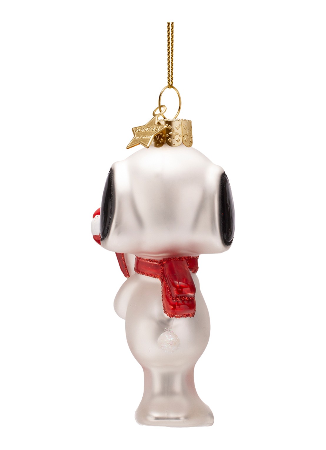 Vondels Snoopy Candy Cane kersthanger 11 cm - achterkant wit