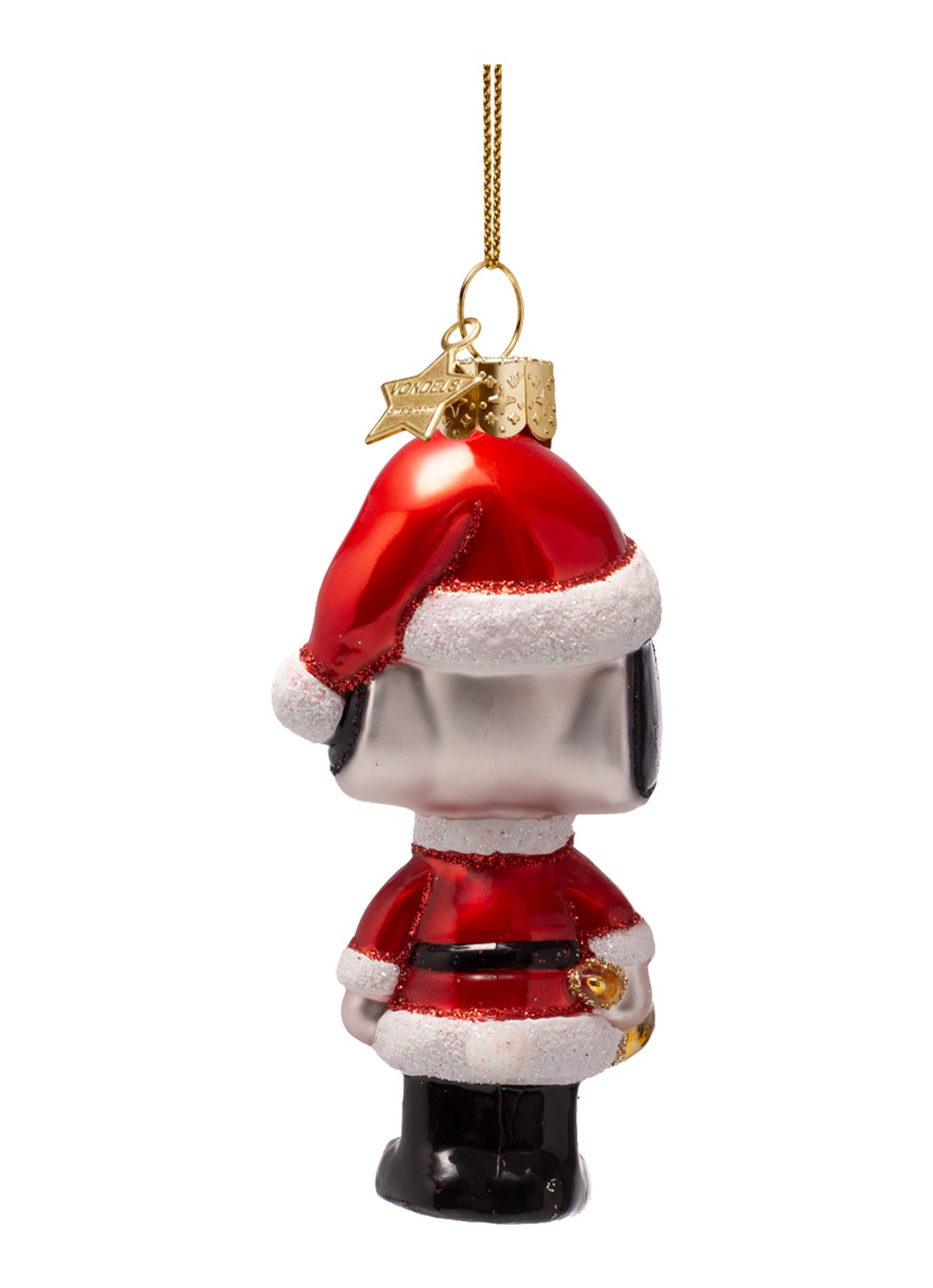 Vondels Snoopy Christmas Outfit kersthanger 11 cm - achterkant rood