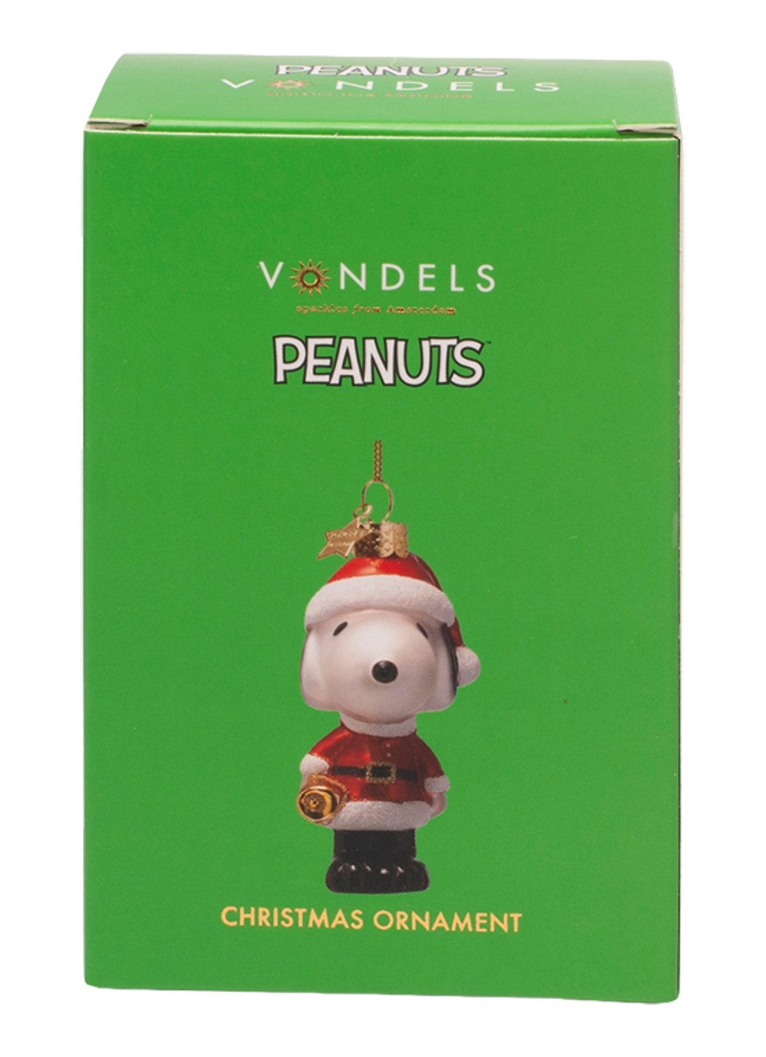 Vondels Snoopy Christmas Outfit kersthanger 11 cm - detail 3 rood