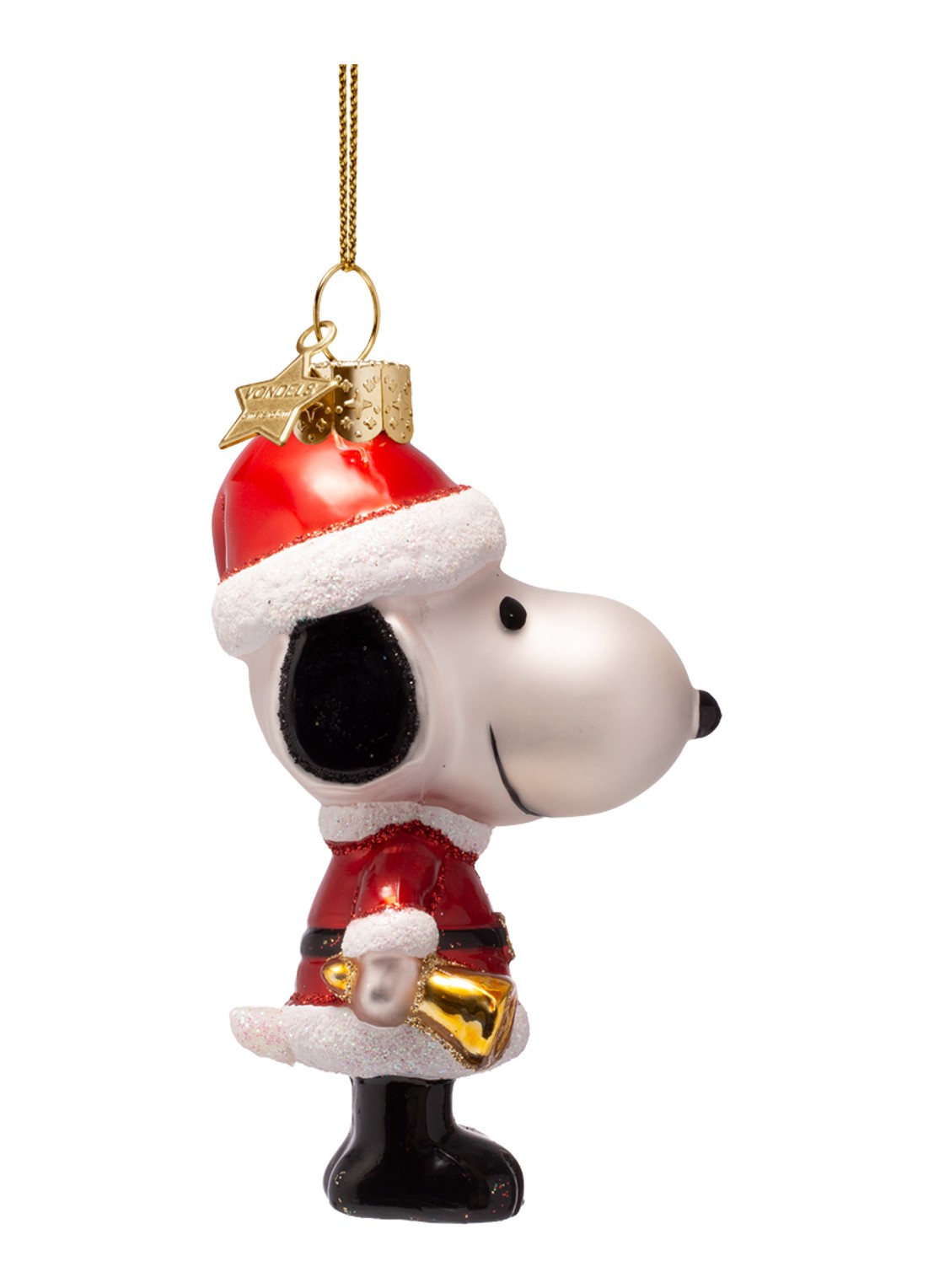 Vondels Snoopy Christmas Outfit kersthanger 11 cm - voorkant 5 rood
