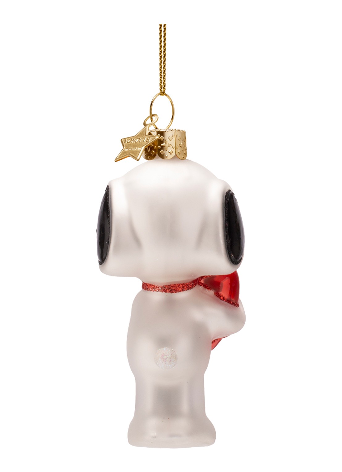 Vondels Snoopy Hart kersthanger 11 cm - achterkant 7 wit