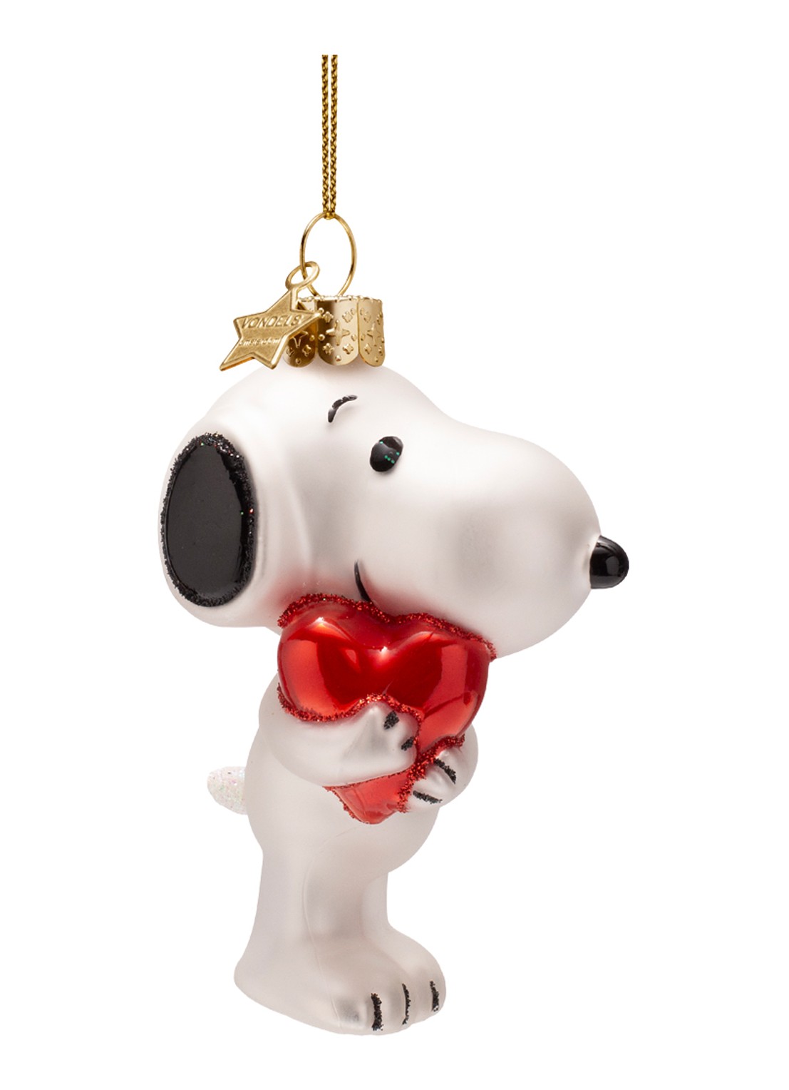 Vondels Snoopy Hart kersthanger 11 cm - detail 4 wit