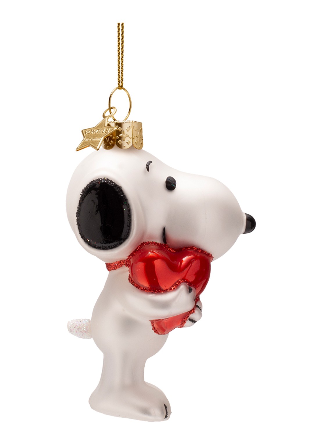 Vondels Snoopy Hart kersthanger 11 cm - detail 6 wit