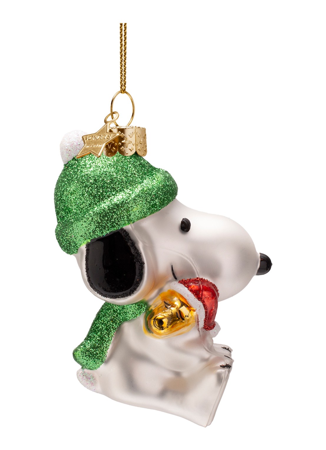 Vondels Snoopy Woodstock kersthanger 11 cm - detail 3 donkergroen